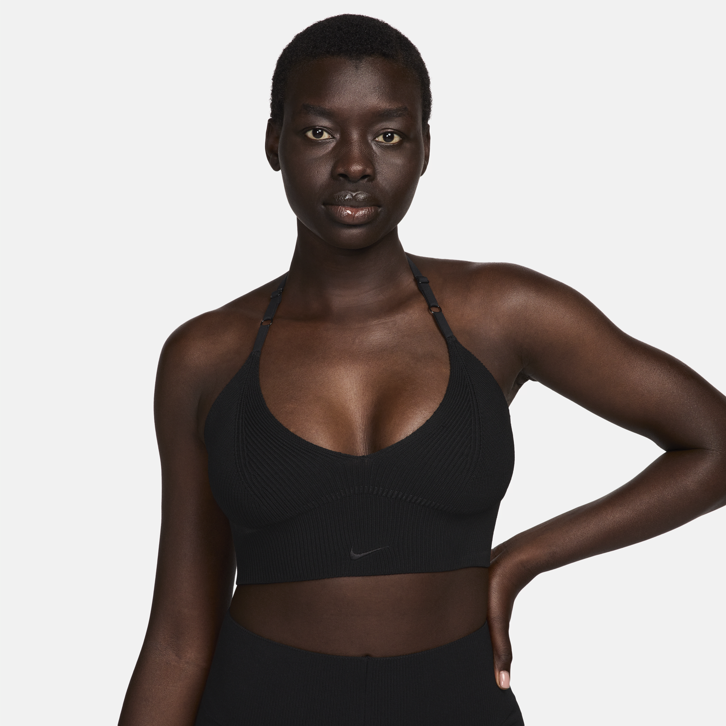 Shop Nike Women's  Sportswear Chill Knit Light-support Non-padded Ribbed Bra In Black