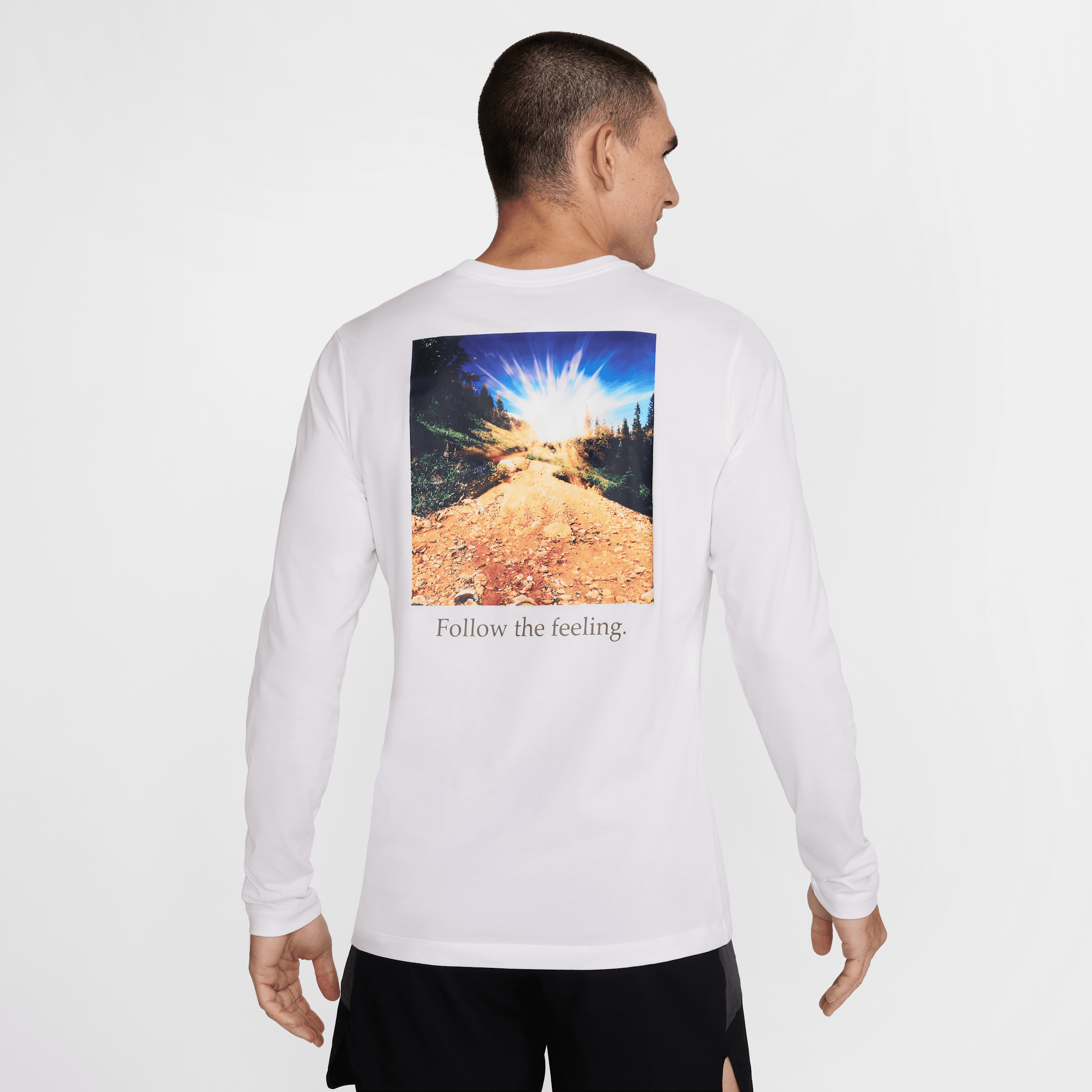 Nike Men's Trail Dri-fit Long-sleeve Running T-shirt In White