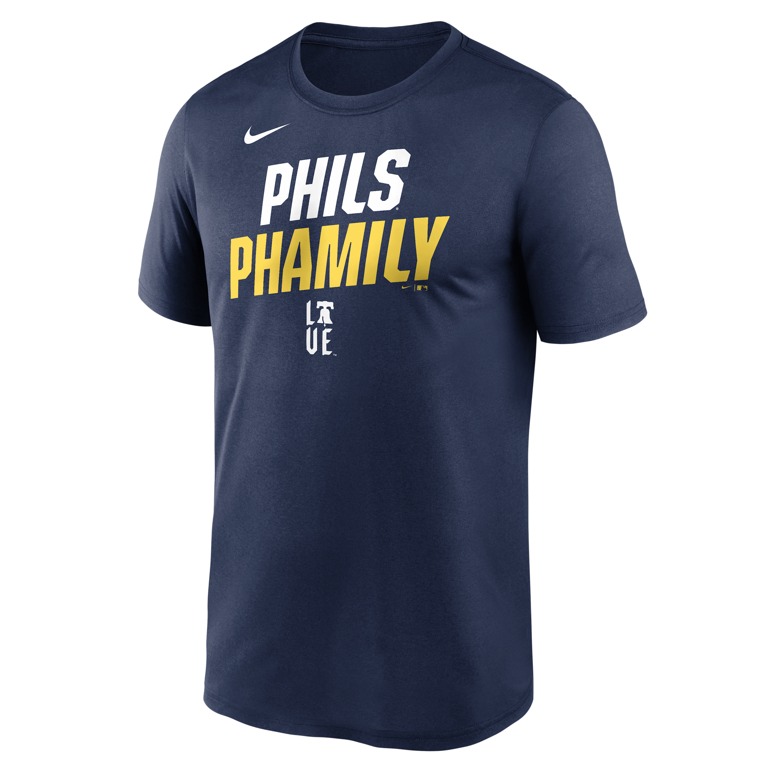 Philadelphia Phillies City Connect Team Phrase Script Nike Men's Dri-FIT MLB T-Shirt in Blue | NKGK44BPP-TG9