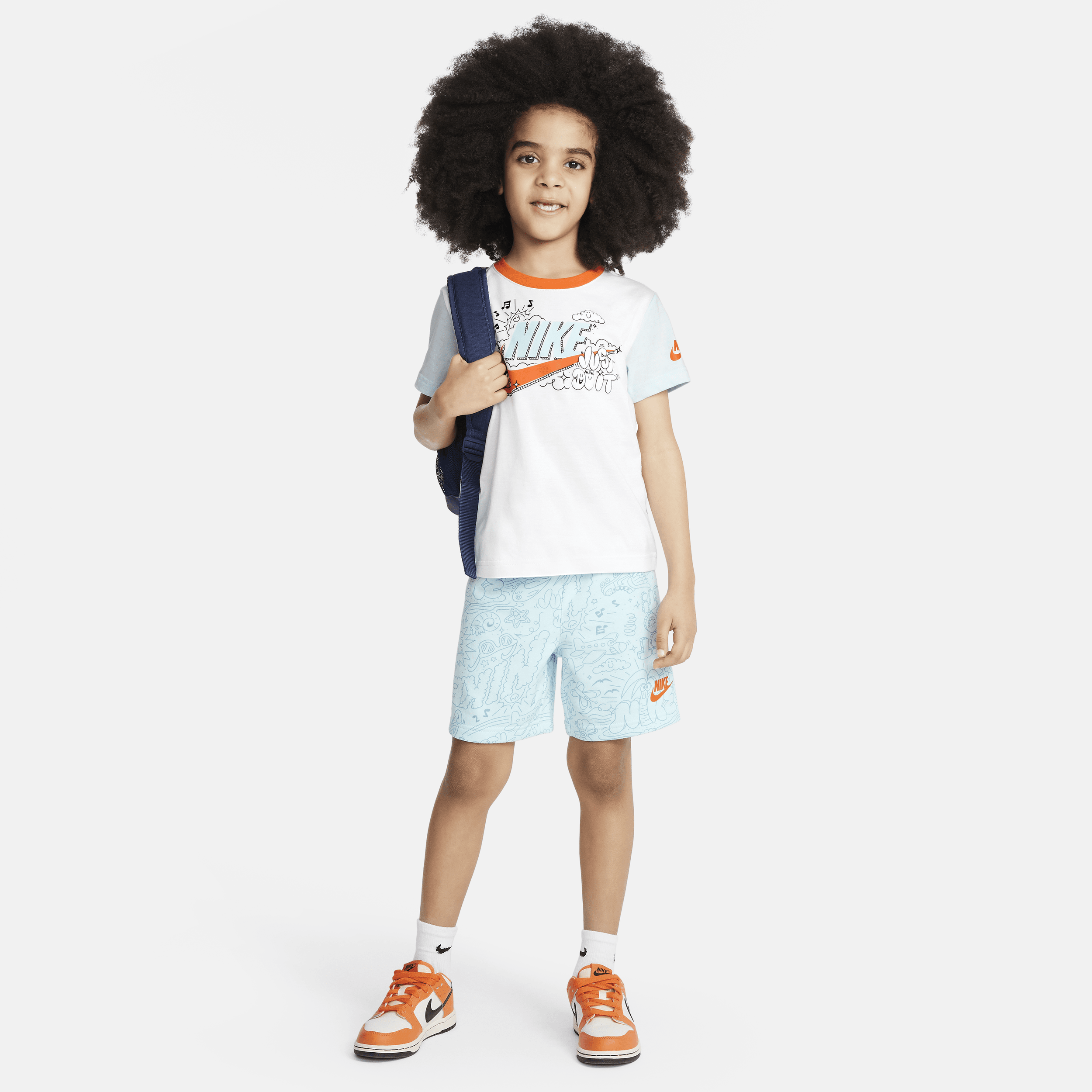 Shop Nike Sportswear Create Your Own Adventure Little Kids' T-shirt And Shorts Set In Blue