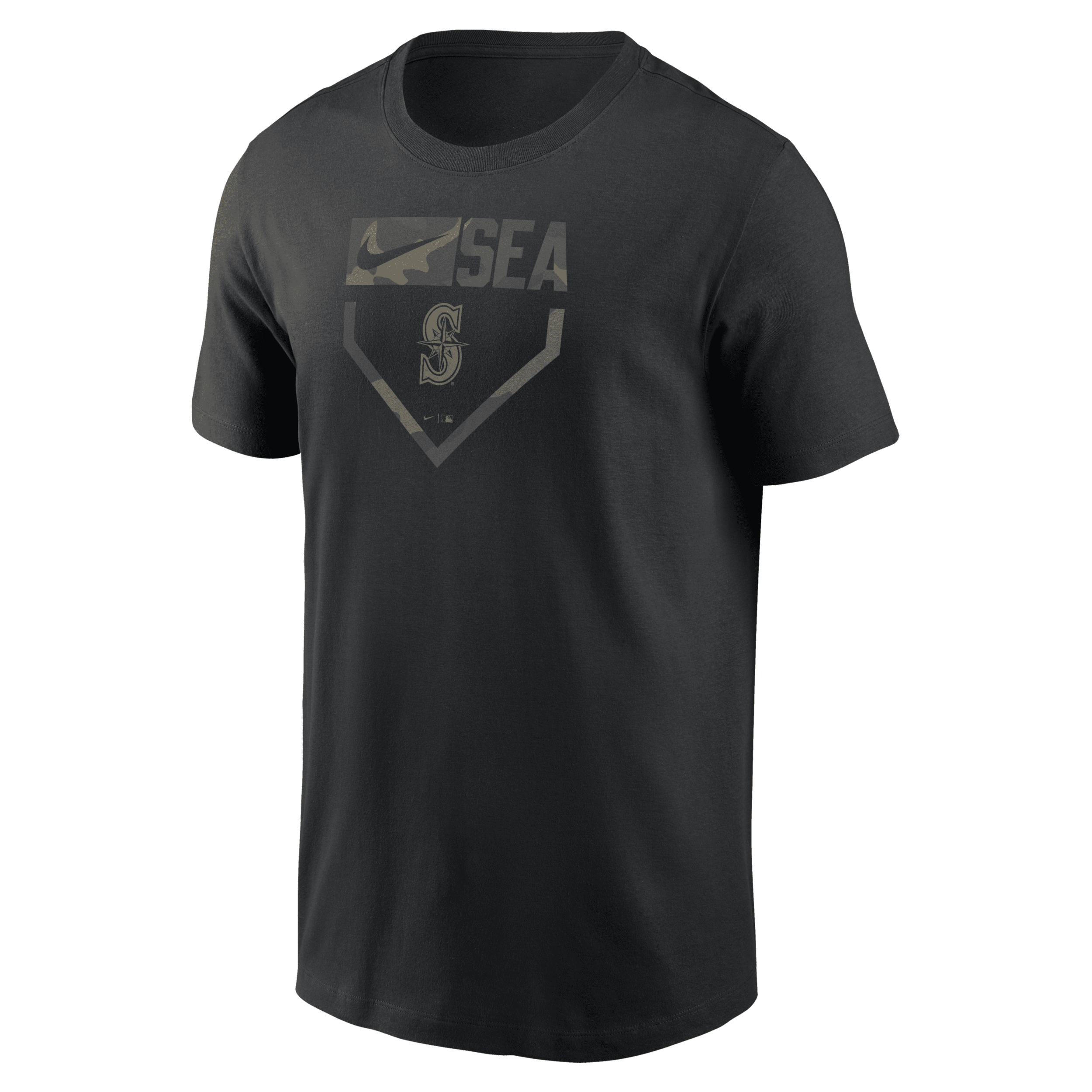 Nike Seattle Mariners Camo  Men's Mlb T-shirt In Black