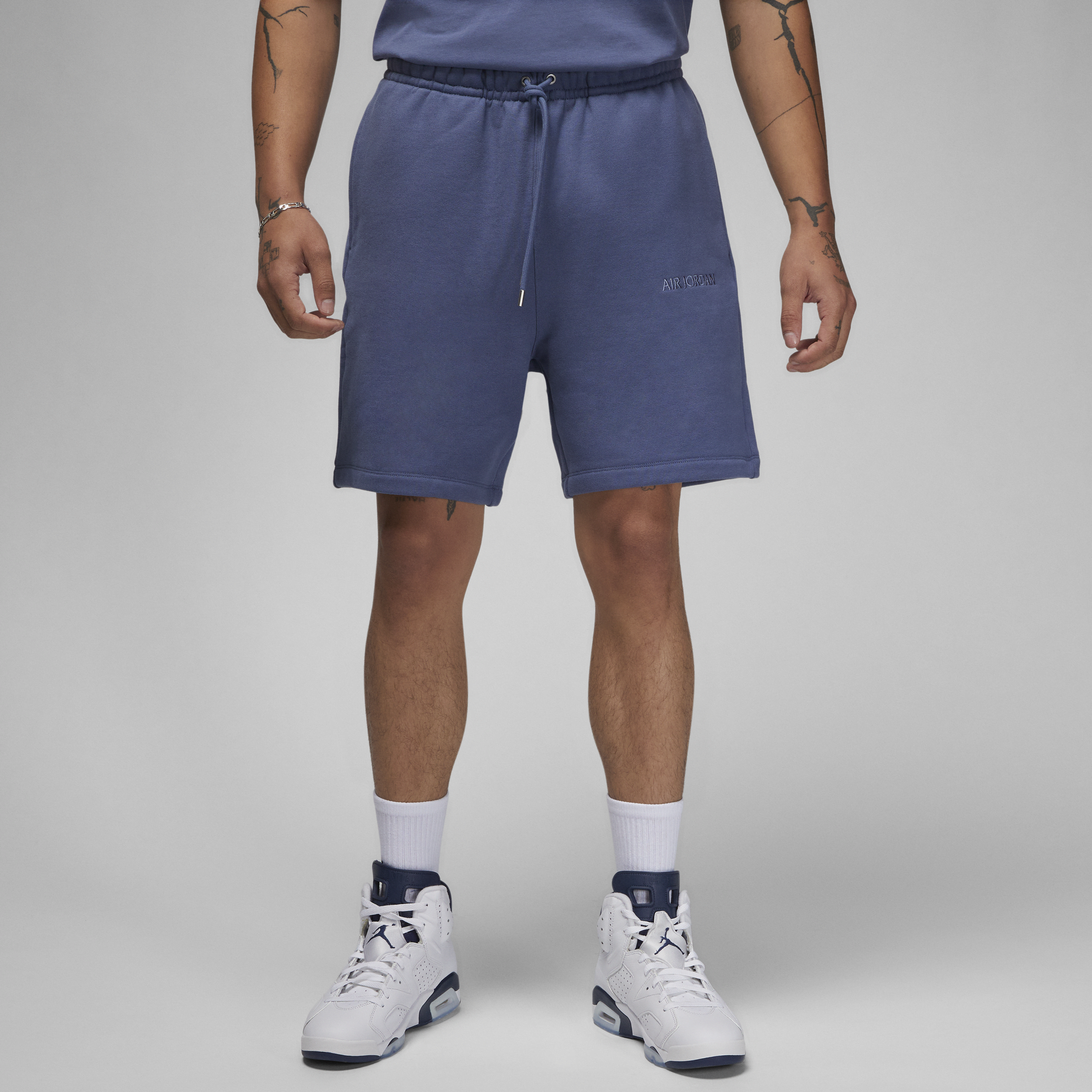 Jordan Men's Air  Wordmark Fleece Shorts In Blue