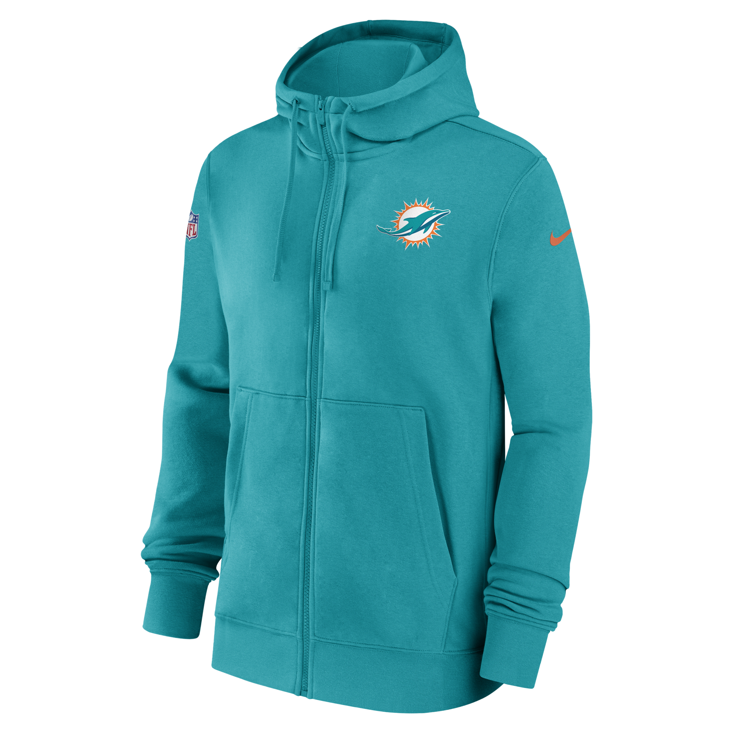 Miami Dolphins Dog Pet Premium Button Up Embroidered Hoodie Sweatshirt