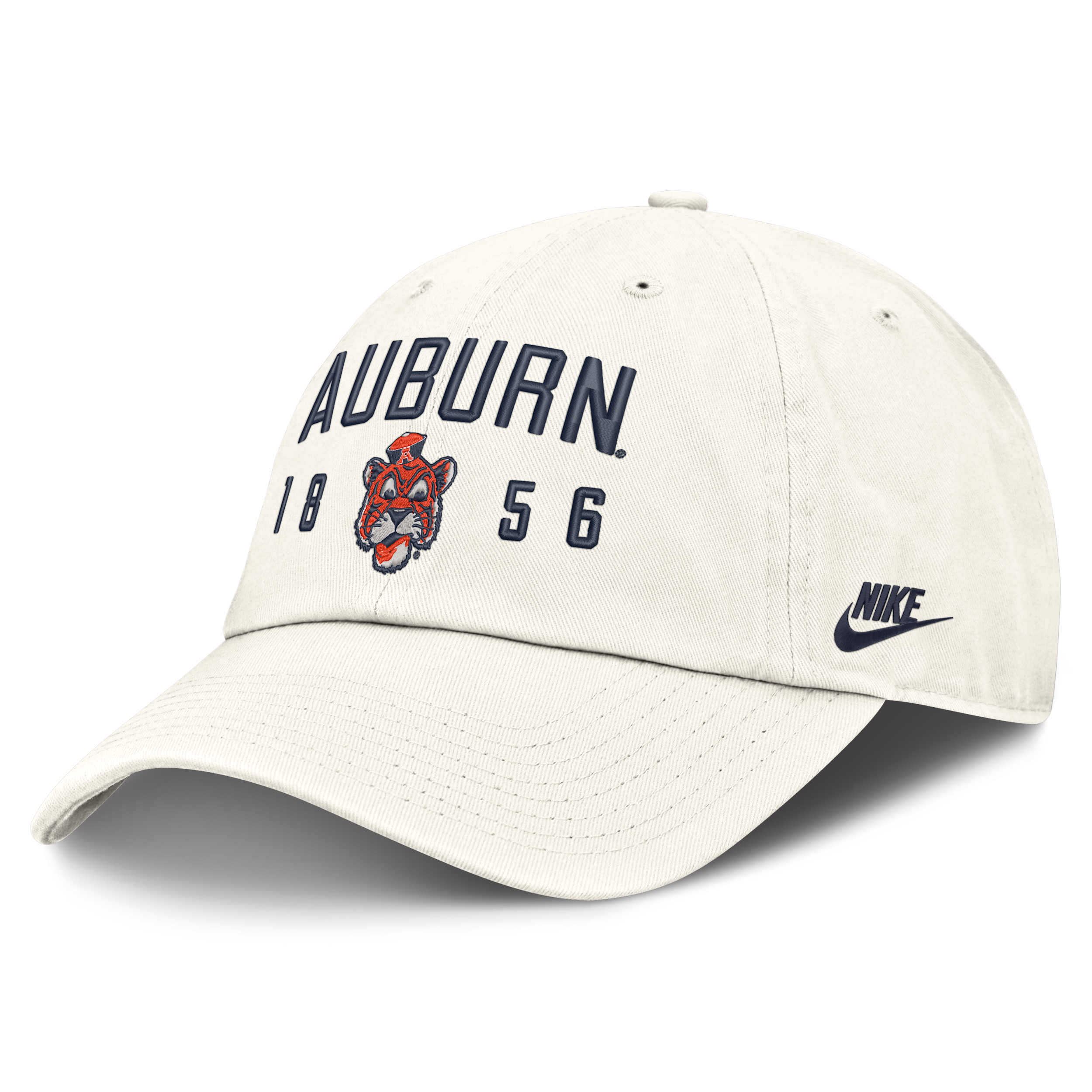 Auburn Natural Club Nike Men's College Adjustable Hat in White | NC0111KAUV-3WA