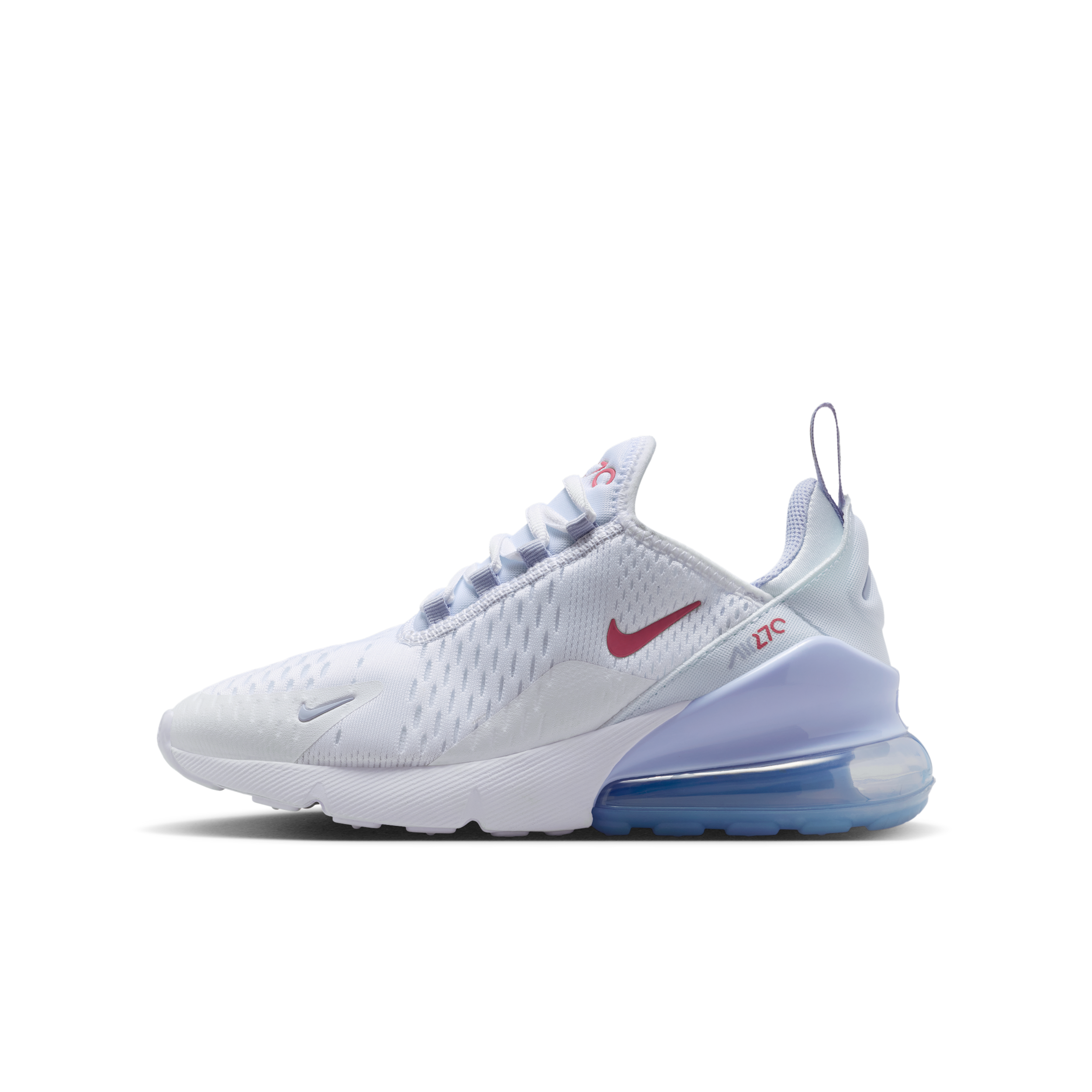 Nike Kids' Air Max 270 Sneaker Big Kid Shoes (White/Peony) - Size 3.5 M