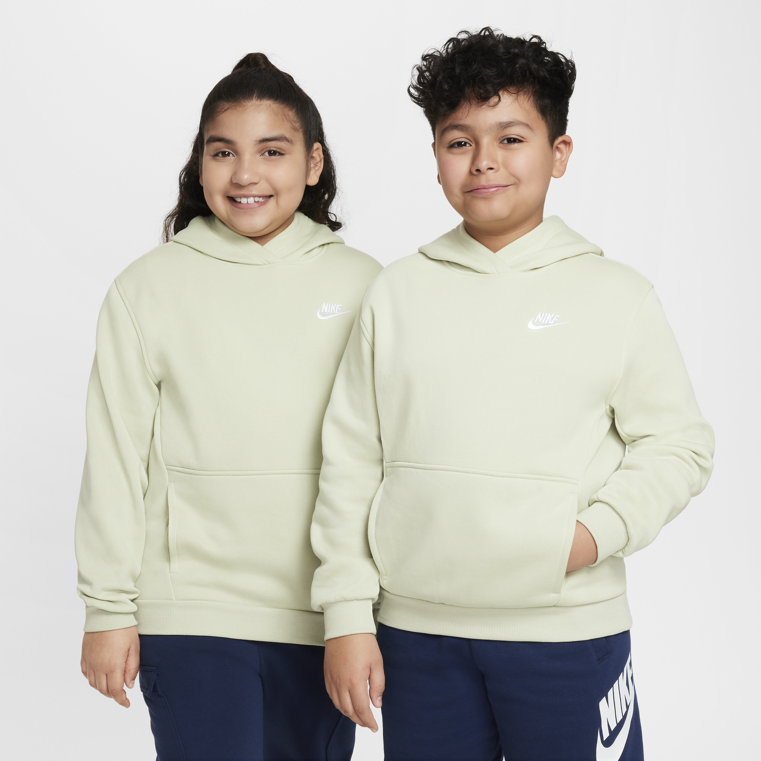 Shop Nike Sportswear Club Fleece Big Kids' Pullover Hoodie (extended Size) In Green