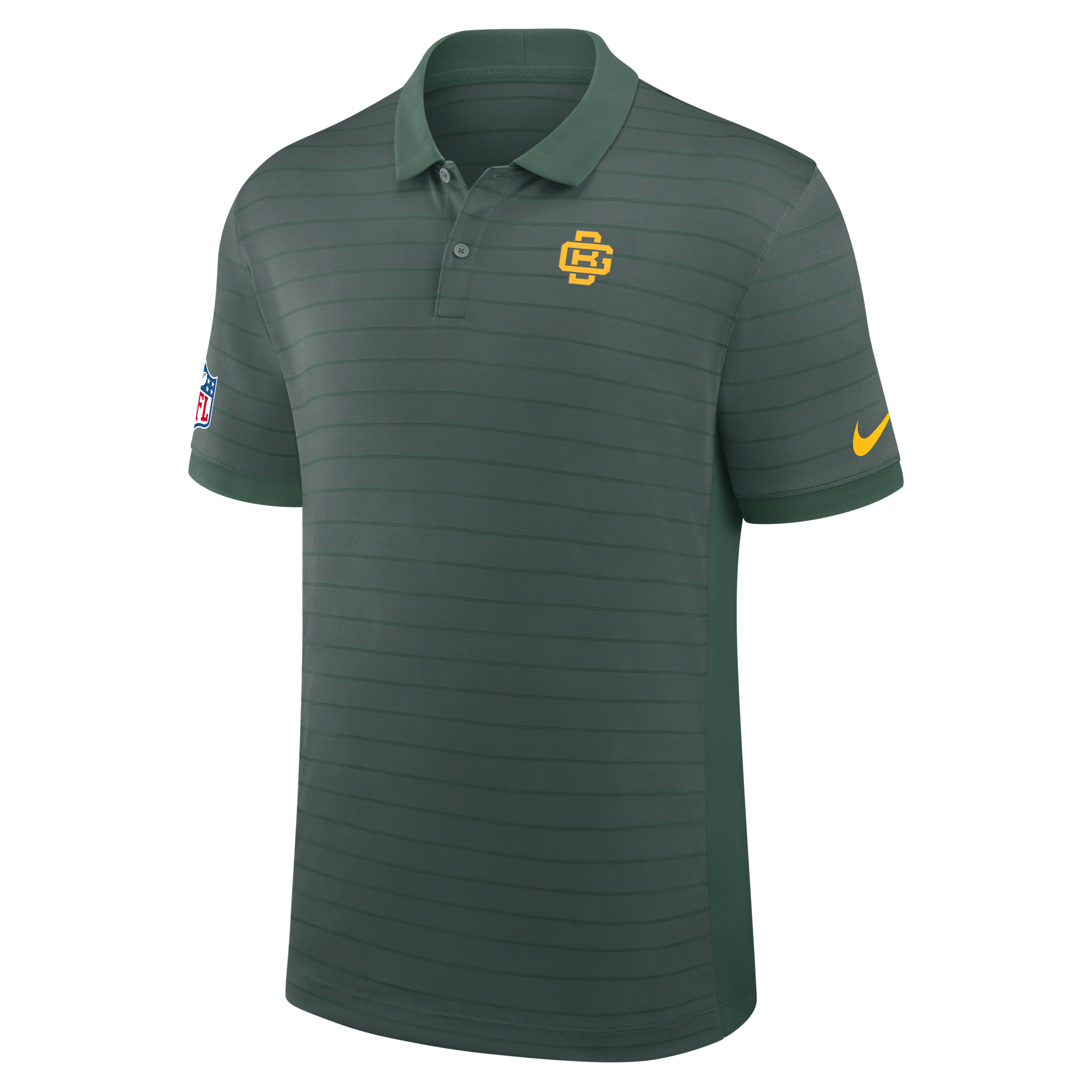Green Bay Packers Rivalries Collection Sideline Victory Striped Nike Men's Dri-FIT NFL Polo in Green | 03BG0KGS7T-5U0