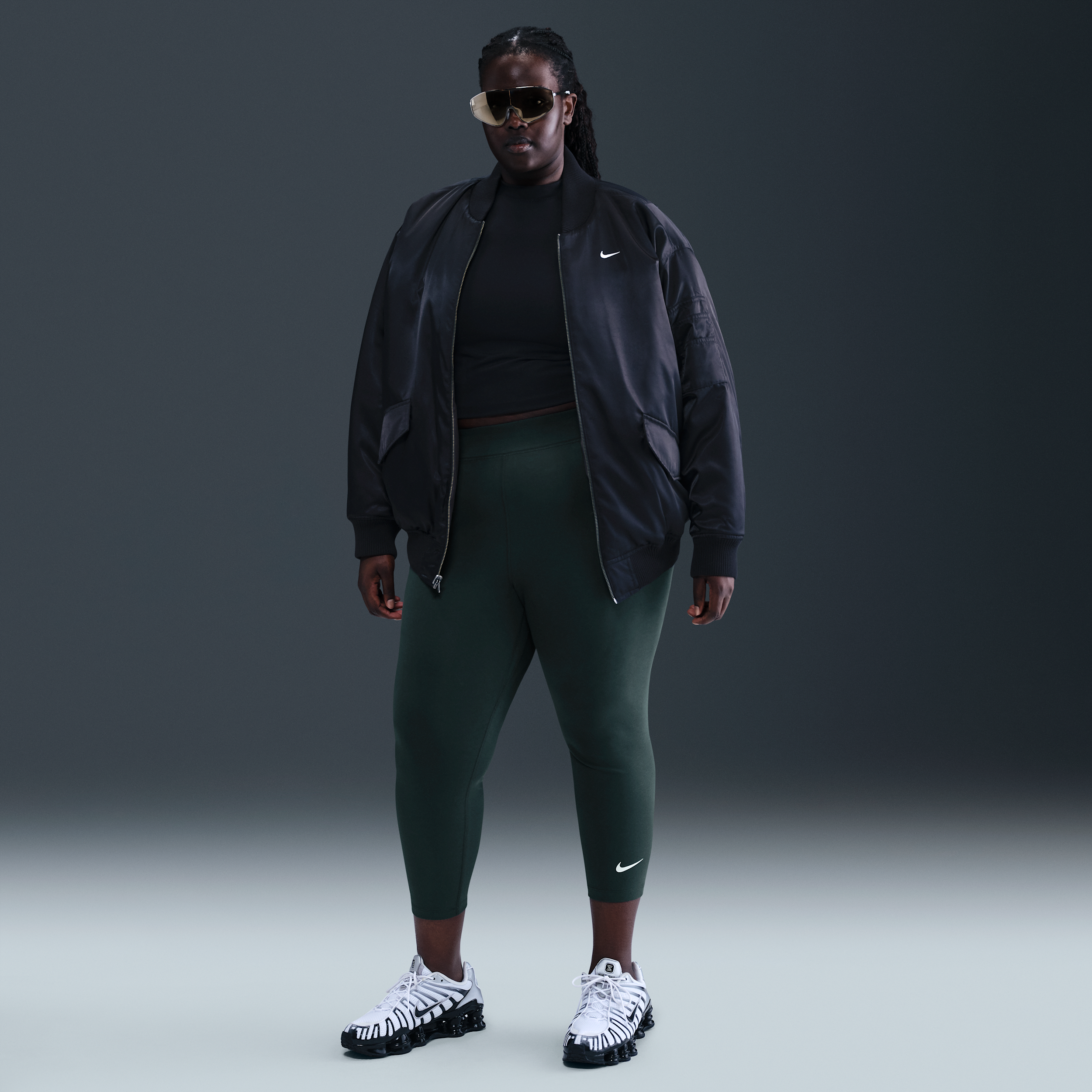 Nike Women's  Sportswear Classic High-waisted 7/8 Leggings (plus Size) In Green