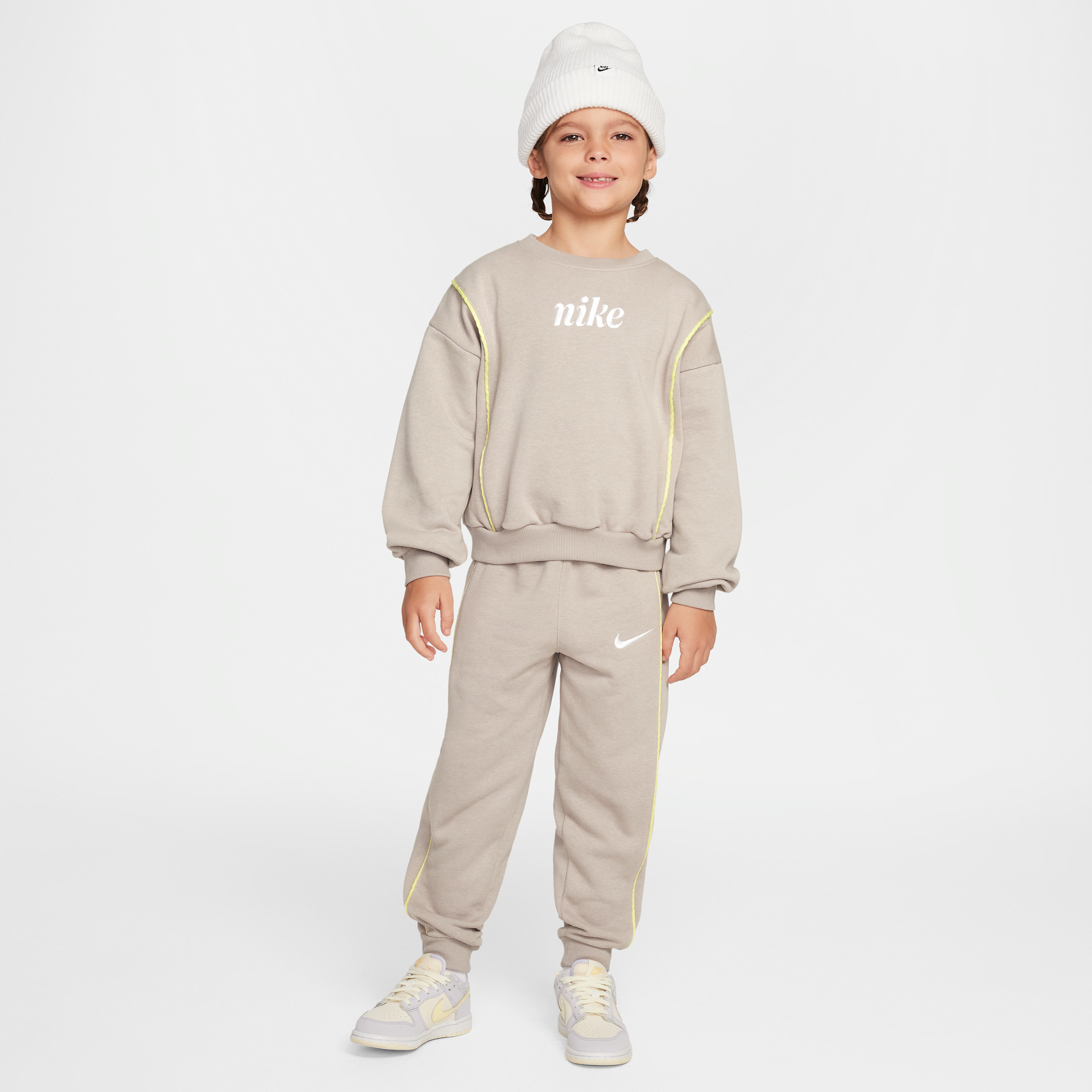 Nike Essentials Little Kids' 2-piece Crew Set In Grey