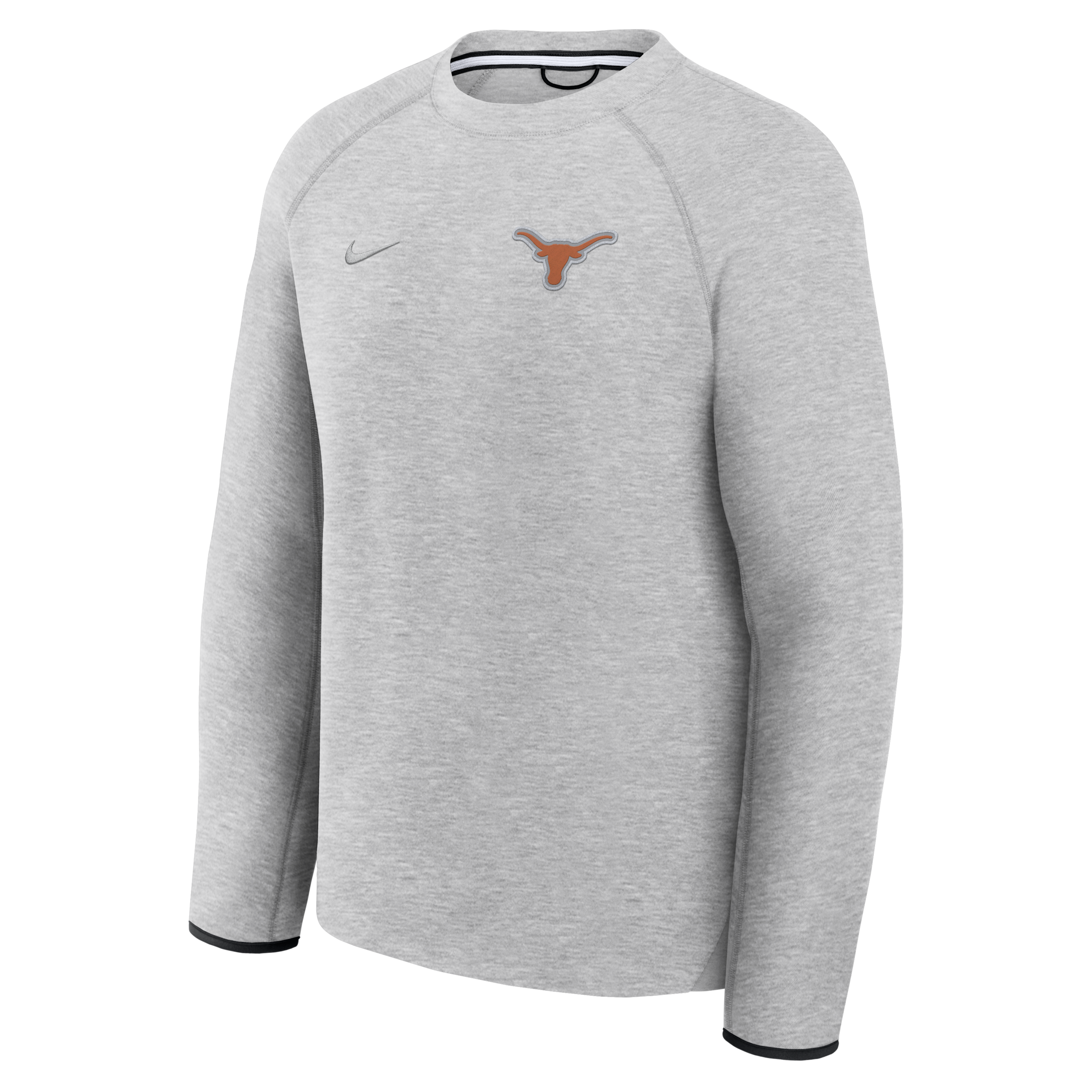 Nike Men's Texas Longhorns Dark Grey Heather Tech Fleece Crewneck Sweatshirt, XXL, Gray