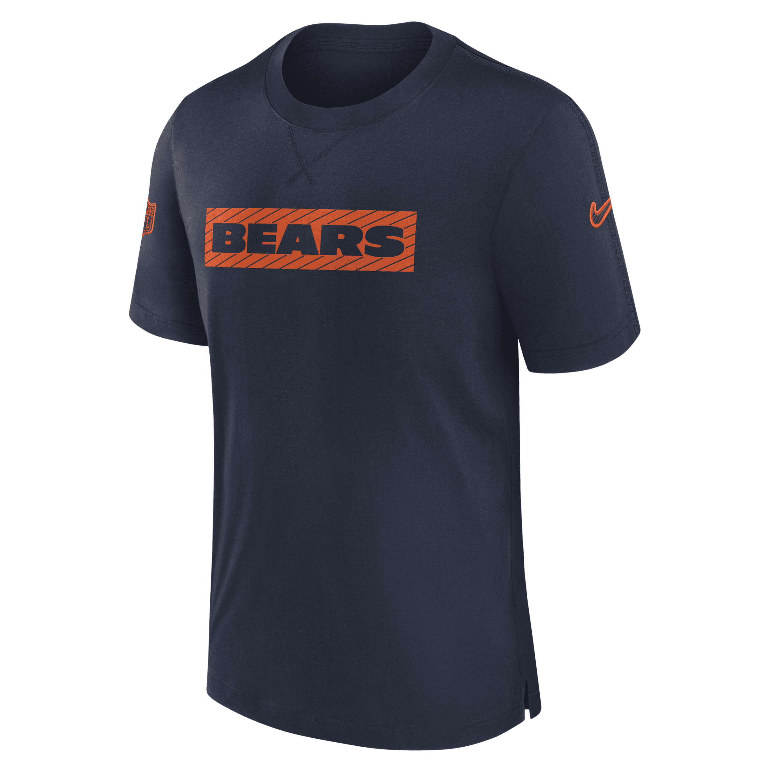 Nike Men's Navy Chicago Bears Sideline Player Performance T-shirt In Blue