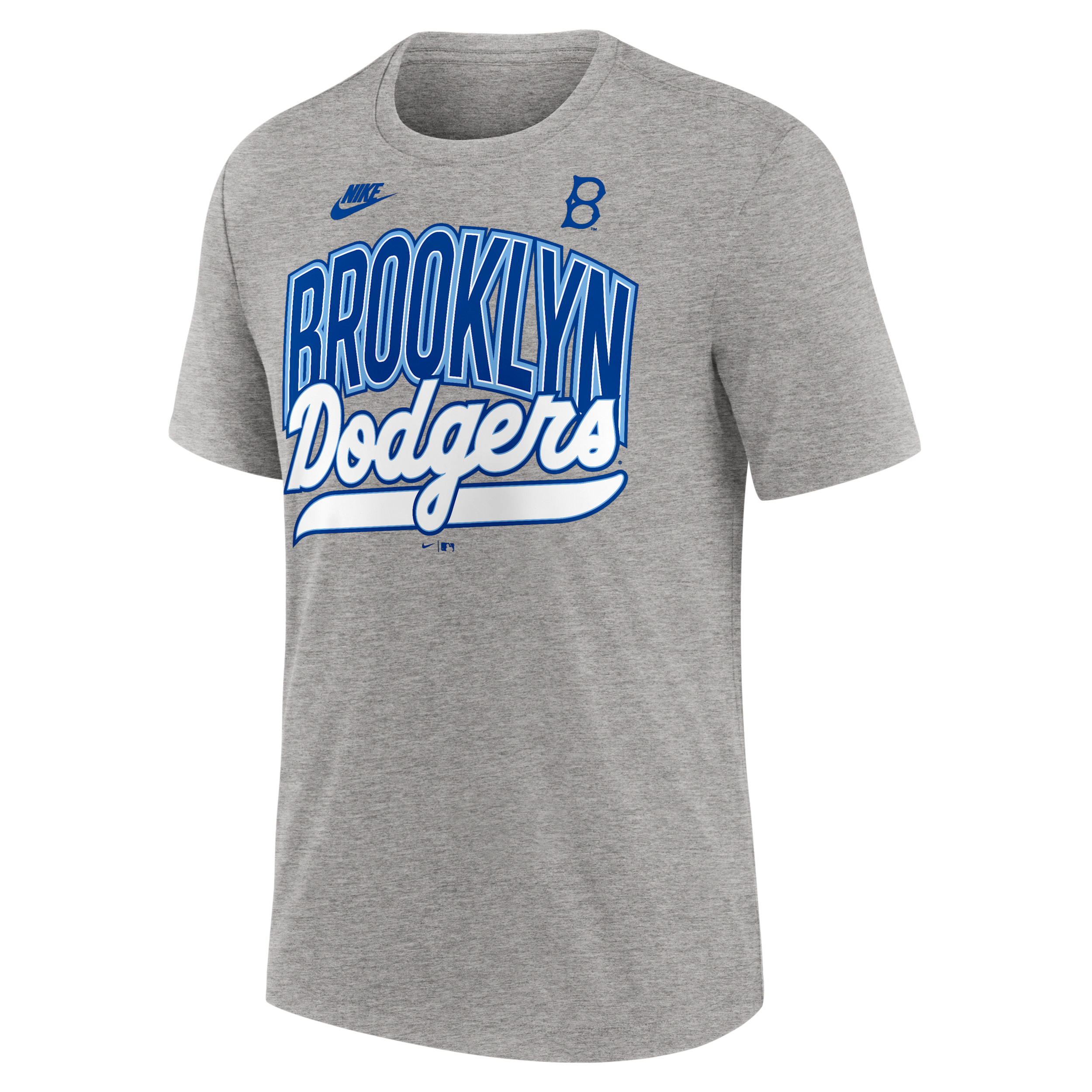 Nike Heather Gray Brooklyn Dodgers Cooperstown Collection Retro Tri-blend T-shirt In Gray