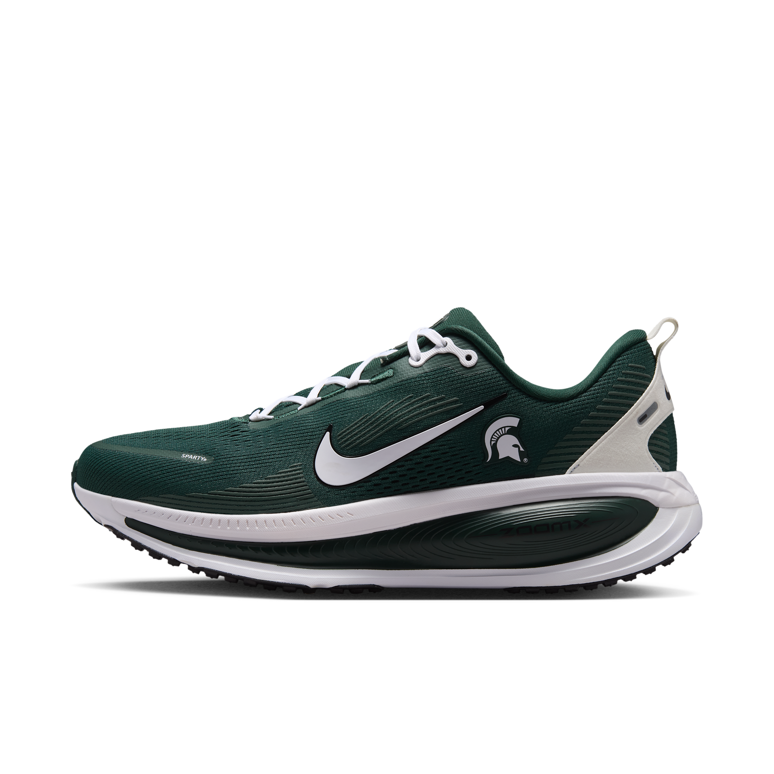Nike Men's College Vomero 18 (Michigan State) Road Running Shoes in Green | IQ6878-300