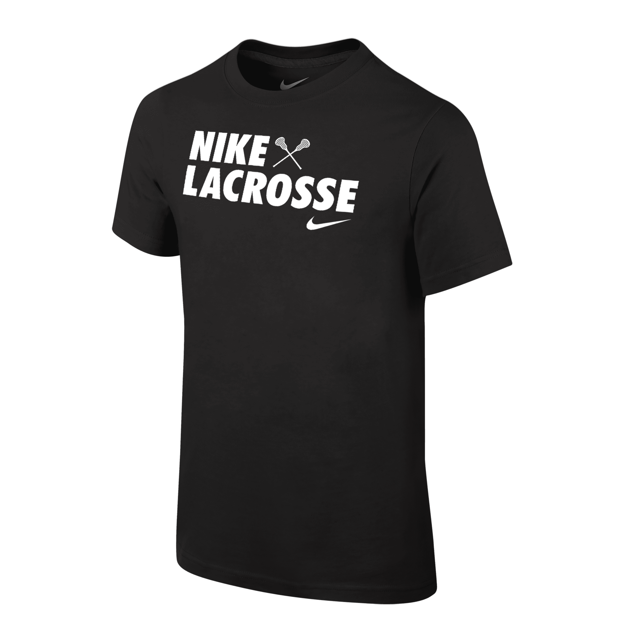 Nike Swoosh Lacrosse Big Kids' (boys') T-shirt In Black