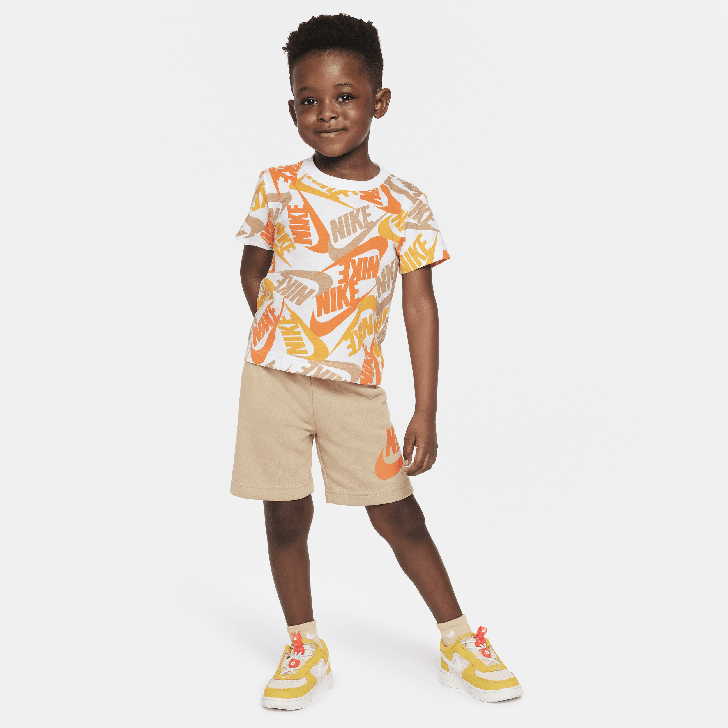 Shop Nike Futura Toss Toddler Shorts Set In Brown