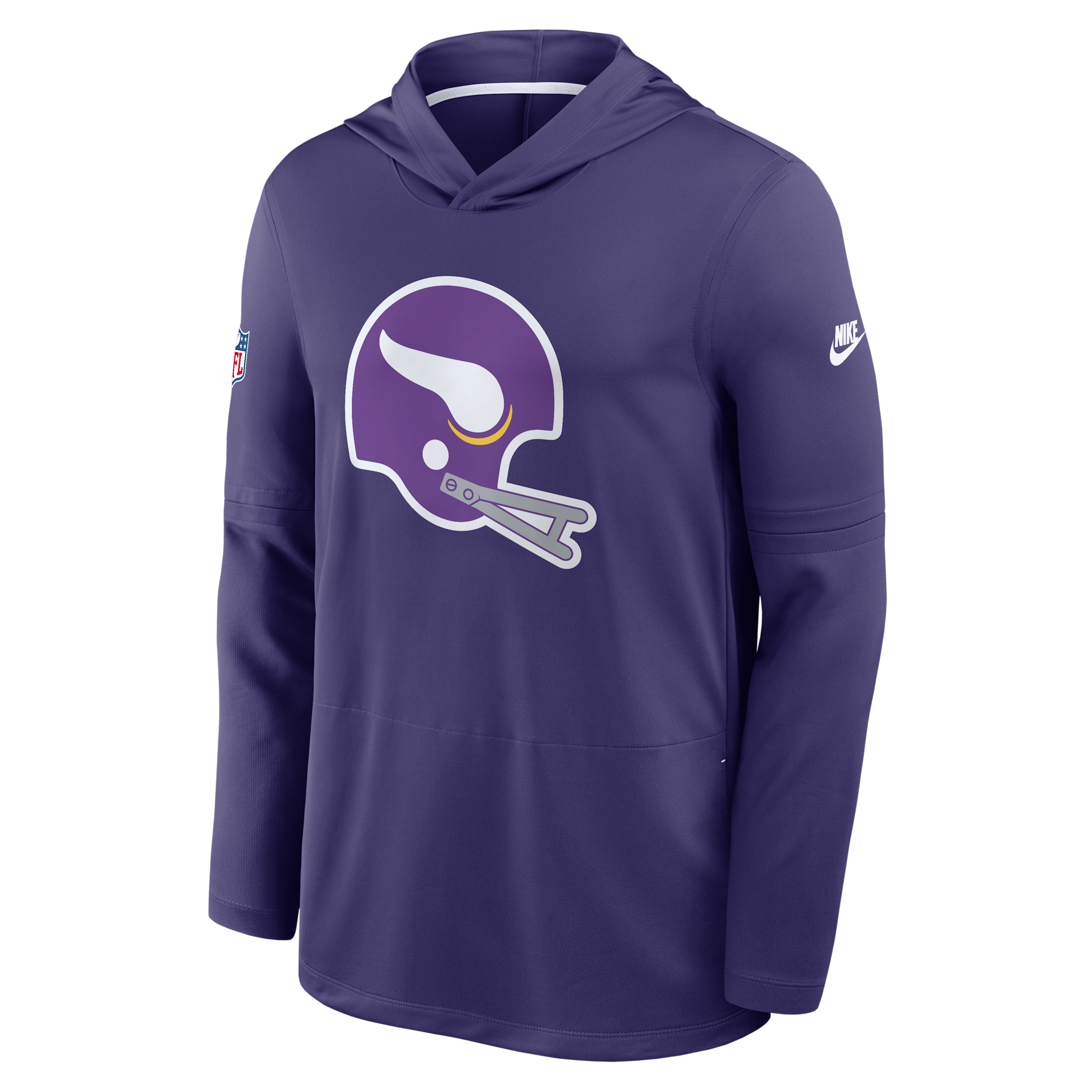 Nike Men's Purple Minnesota Vikings Sideline Alternate LightweightLong sleeves Hooded Dri-fit T-Shirt - Purple