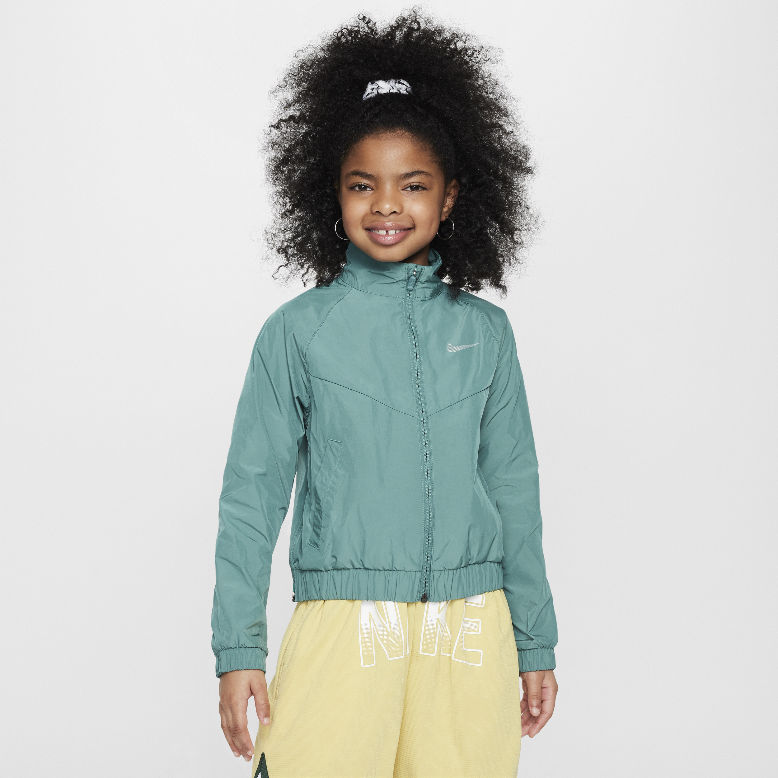 Shop Nike Sportswear Windrunner Big Kids' (girls') Loose Jacket In Green