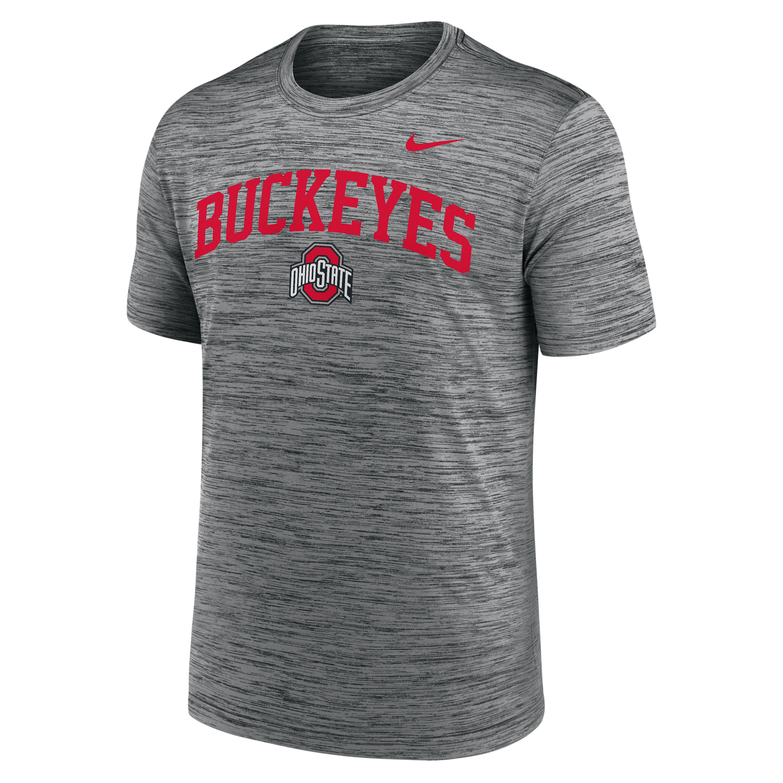 Nike Men's Anthracite Ohio State Buckeyes Primetime Arch Logo Velocity Dri-fit T-Shirt - Anthracite