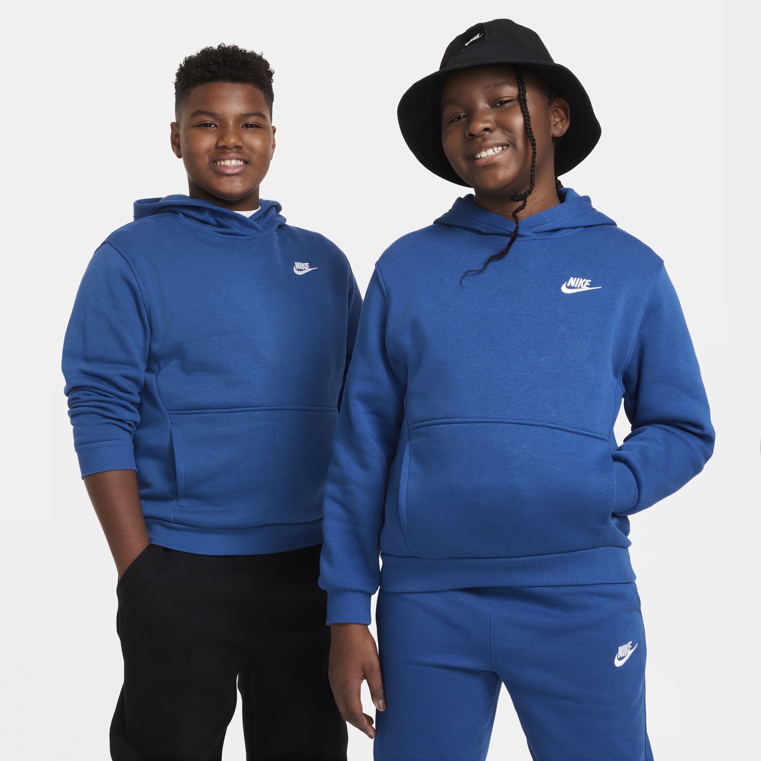 Nike Sportswear Club Fleece Big Kids' Pullover Hoodie (extended Size) In Blue