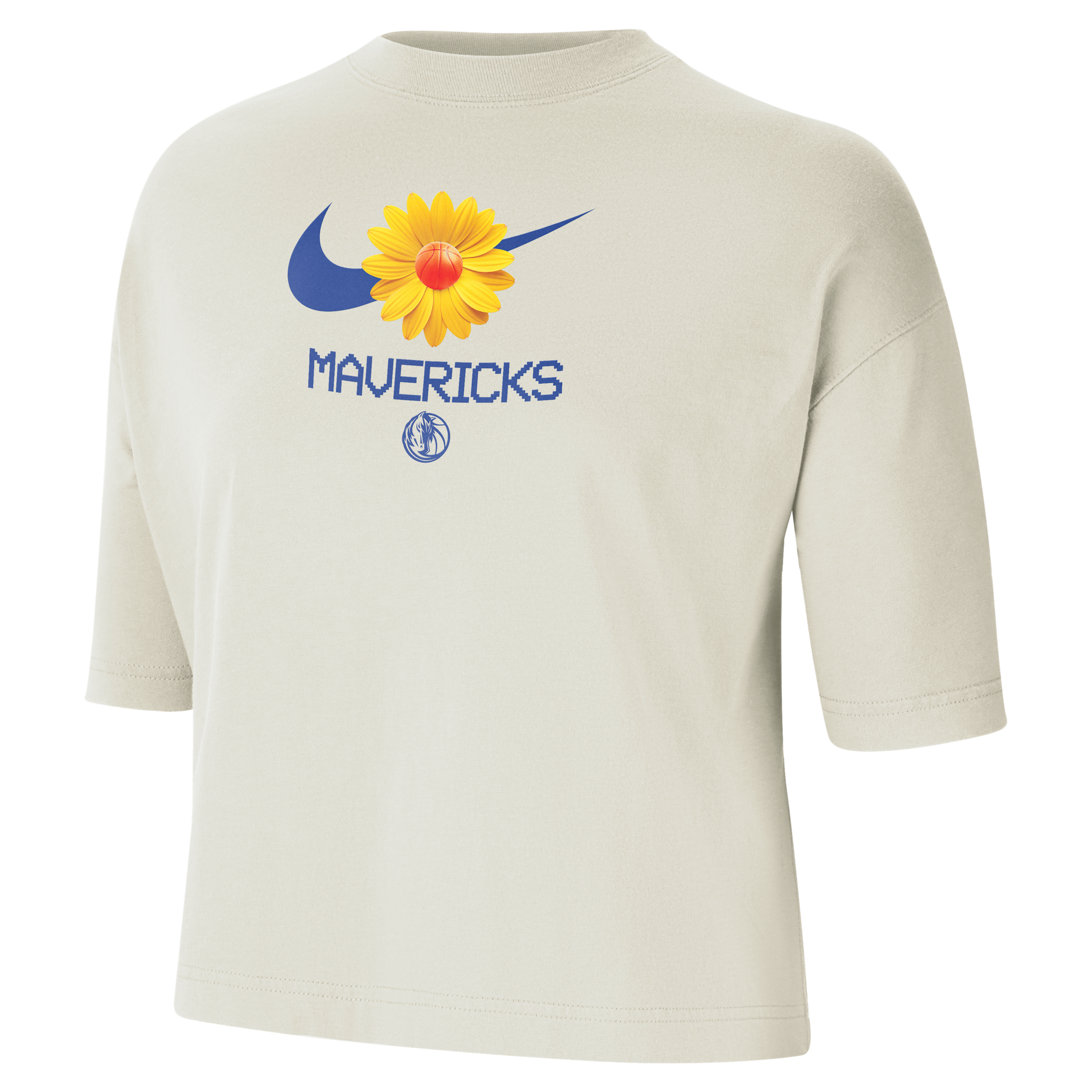 Nike Dallas Mavericks Courtside Women's Nba Boxy T-shirt In Gray