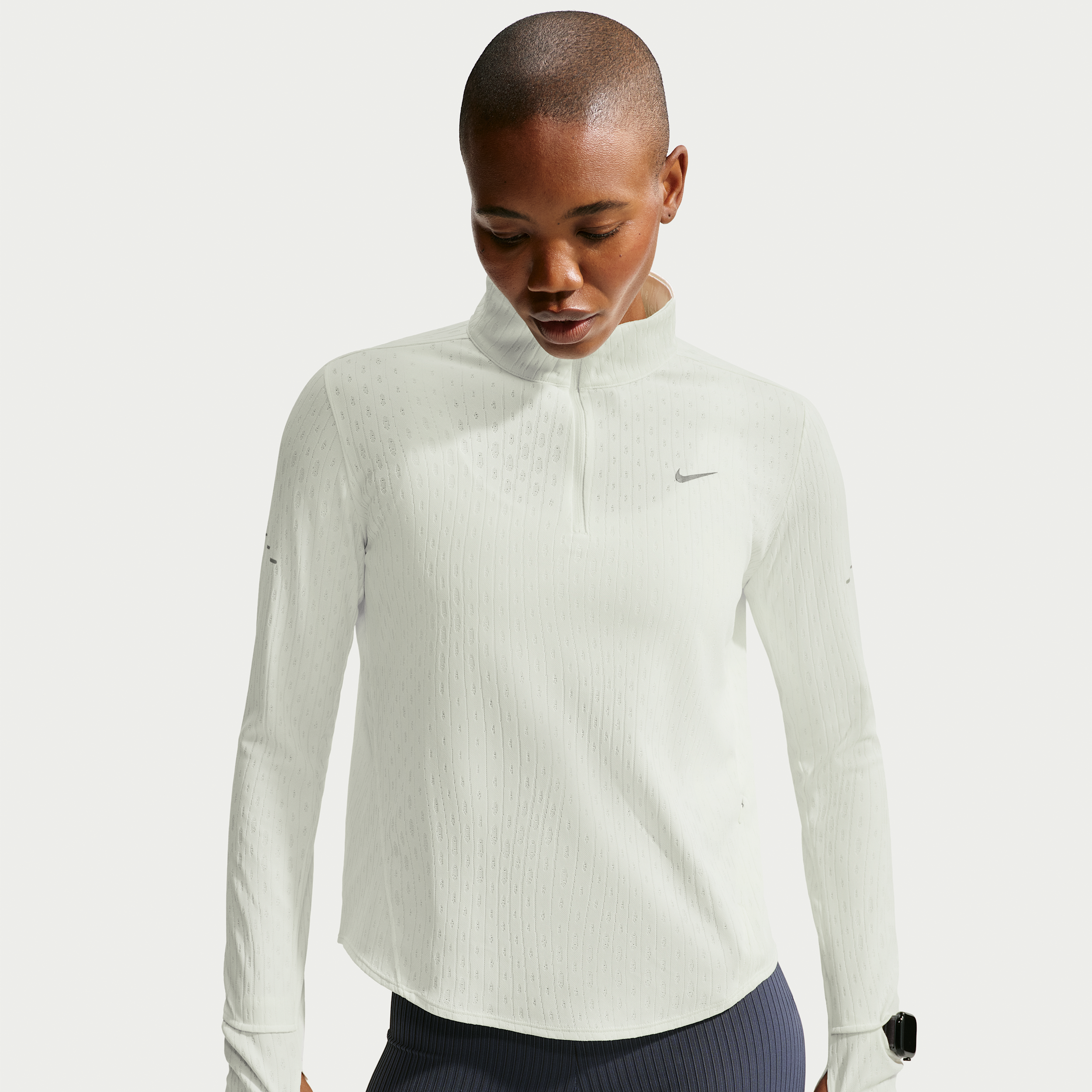 Nike Women's Swift Aero-FIT 1/2-Zip Running Top in White | IX5952-133