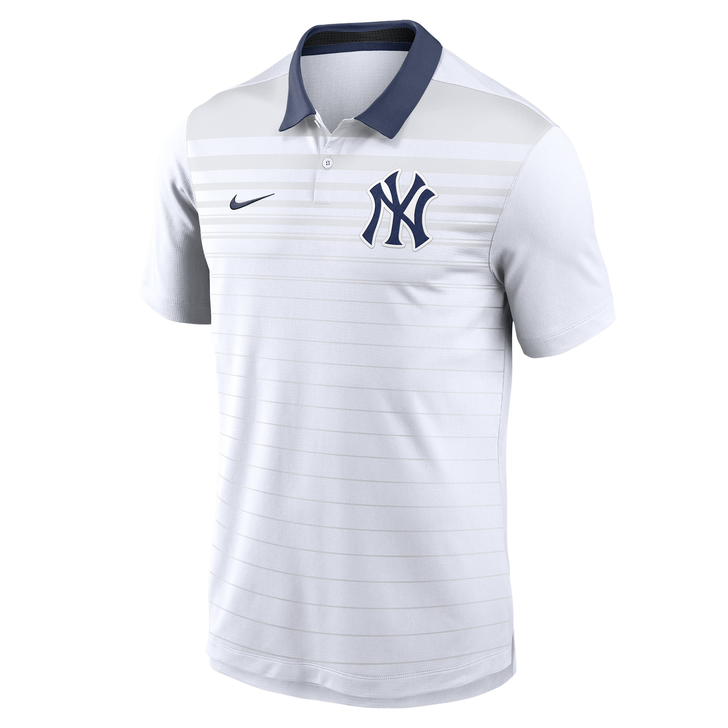New York Yankees Striped Vapor Nike Men's Dri-FIT MLB Polo in White | 00HT022NNK-B1N