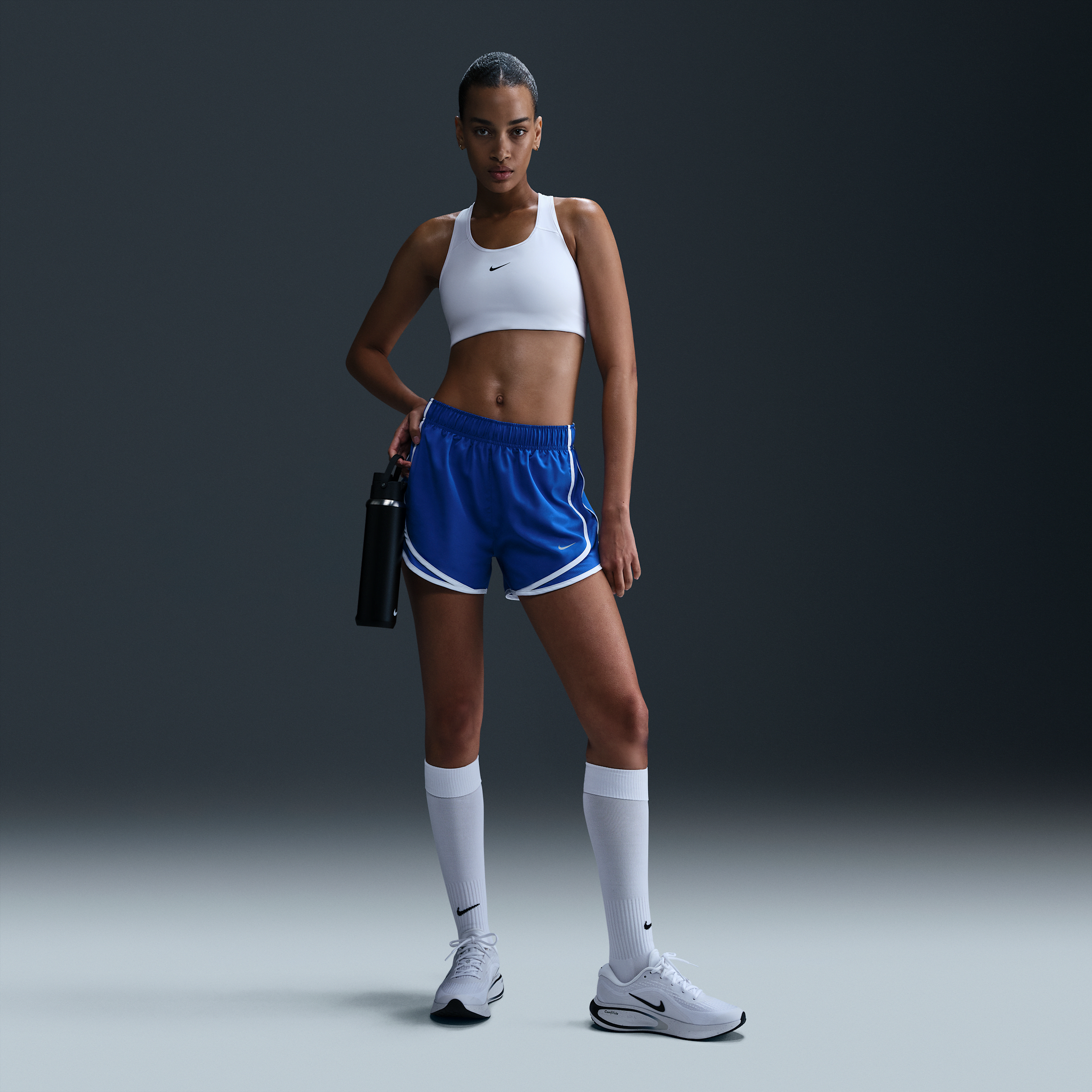 Nike Women's Tempo Dri-fit Mid-rise Brief-lined Running Shorts In Blue