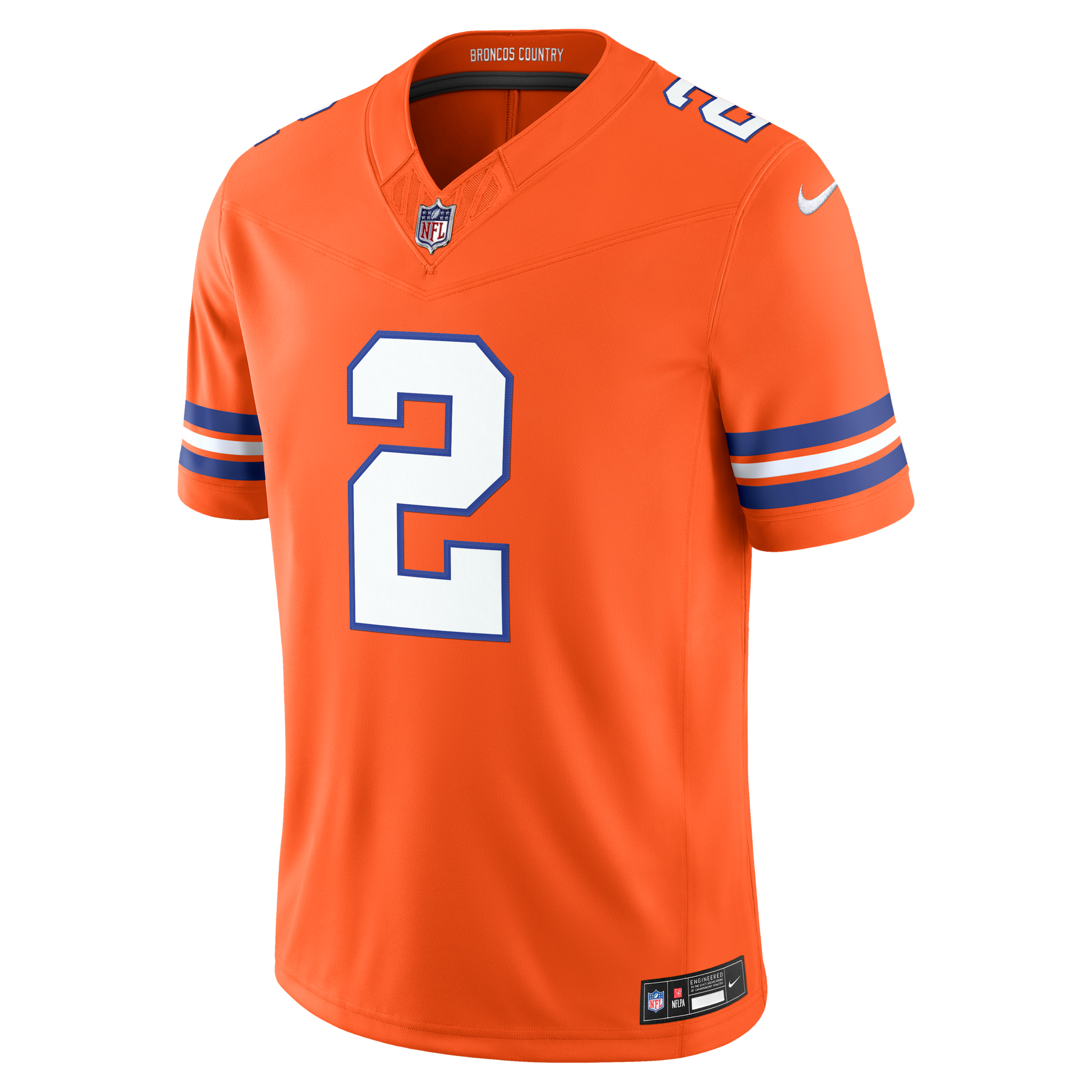 Nike Men's Pat Surtain Ii Orange Denver Broncos Alternate Mile High Collection 1977 Throwback Vapor F.u.s.e. Stitched Limited Jersey - Orange