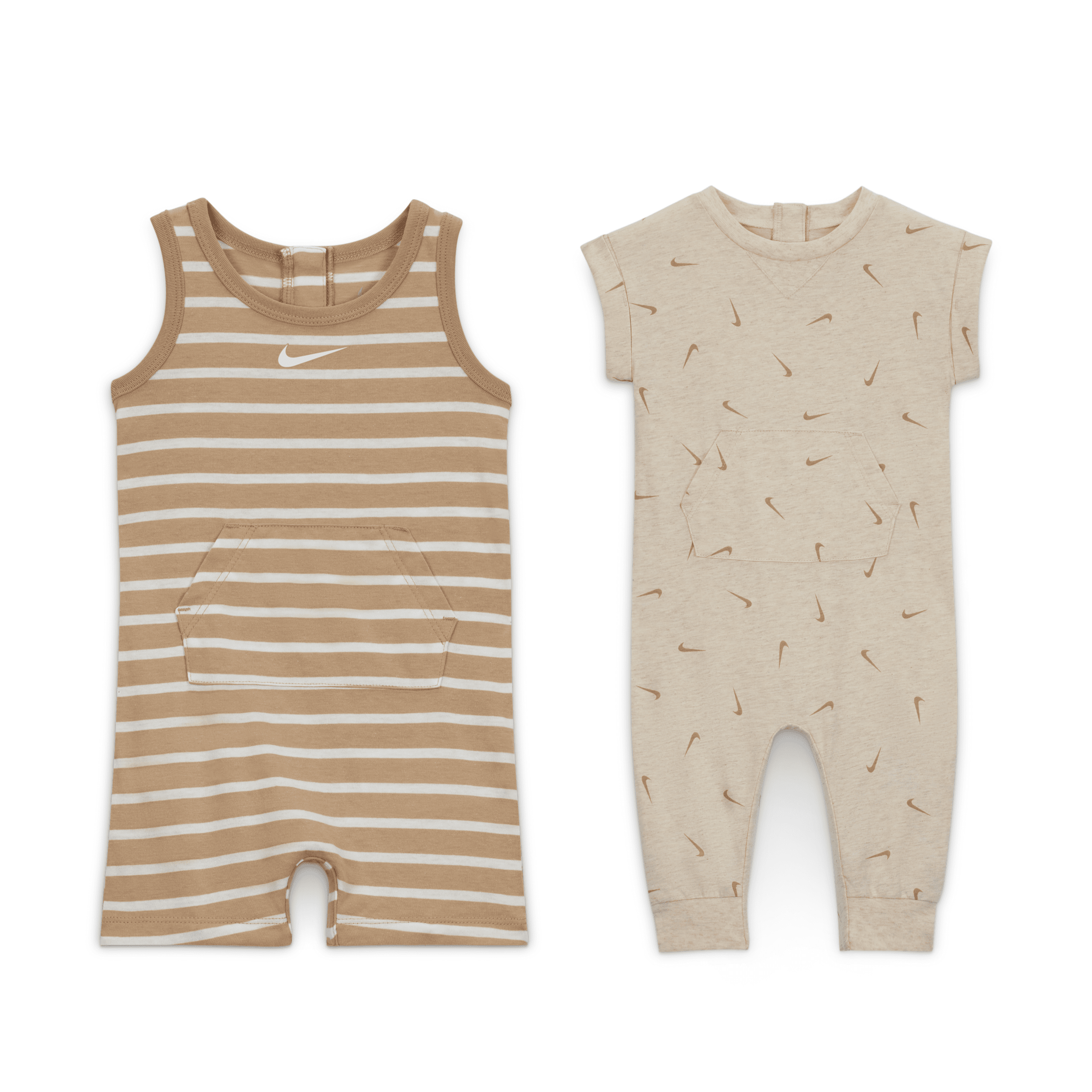 Nike Essentials Baby (0-) Short Sleeve And Tank Top 2-pack Romper Set In Brown