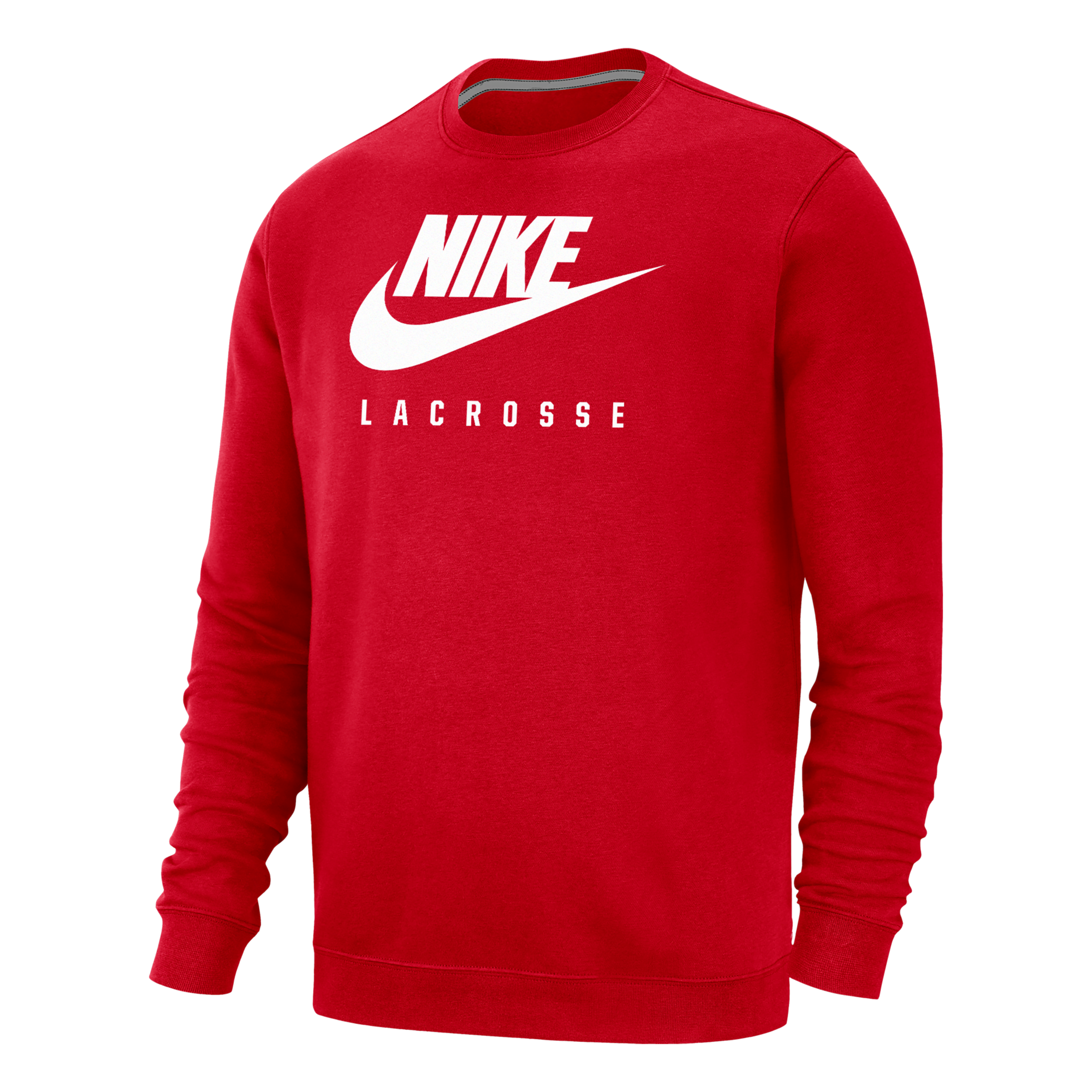 Nike Men's Swoosh Lacrosse Crew-neck Sweatshirt In Red