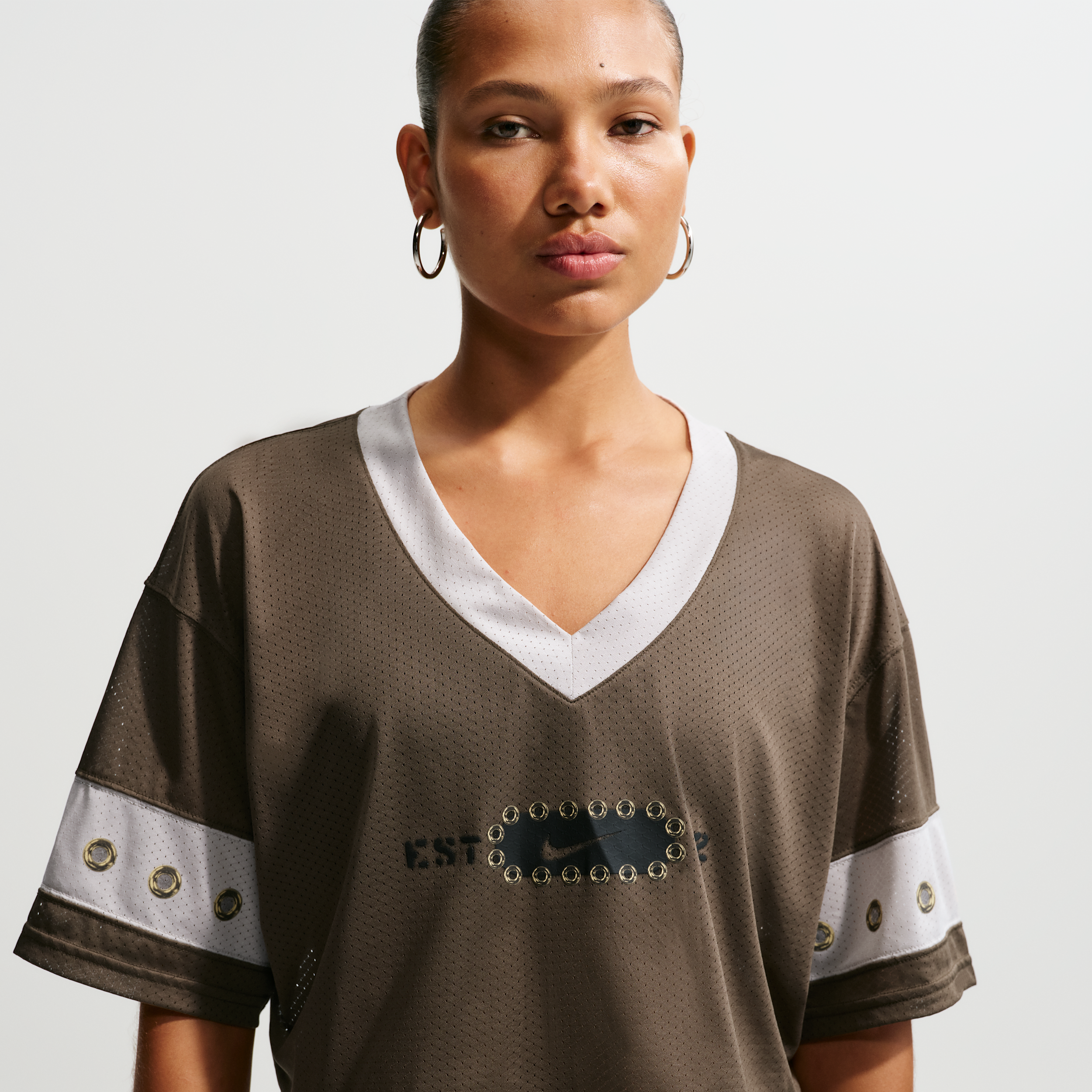 Women's Nike Sportswear Cropped Jersey Top in Brown | IR4680-212