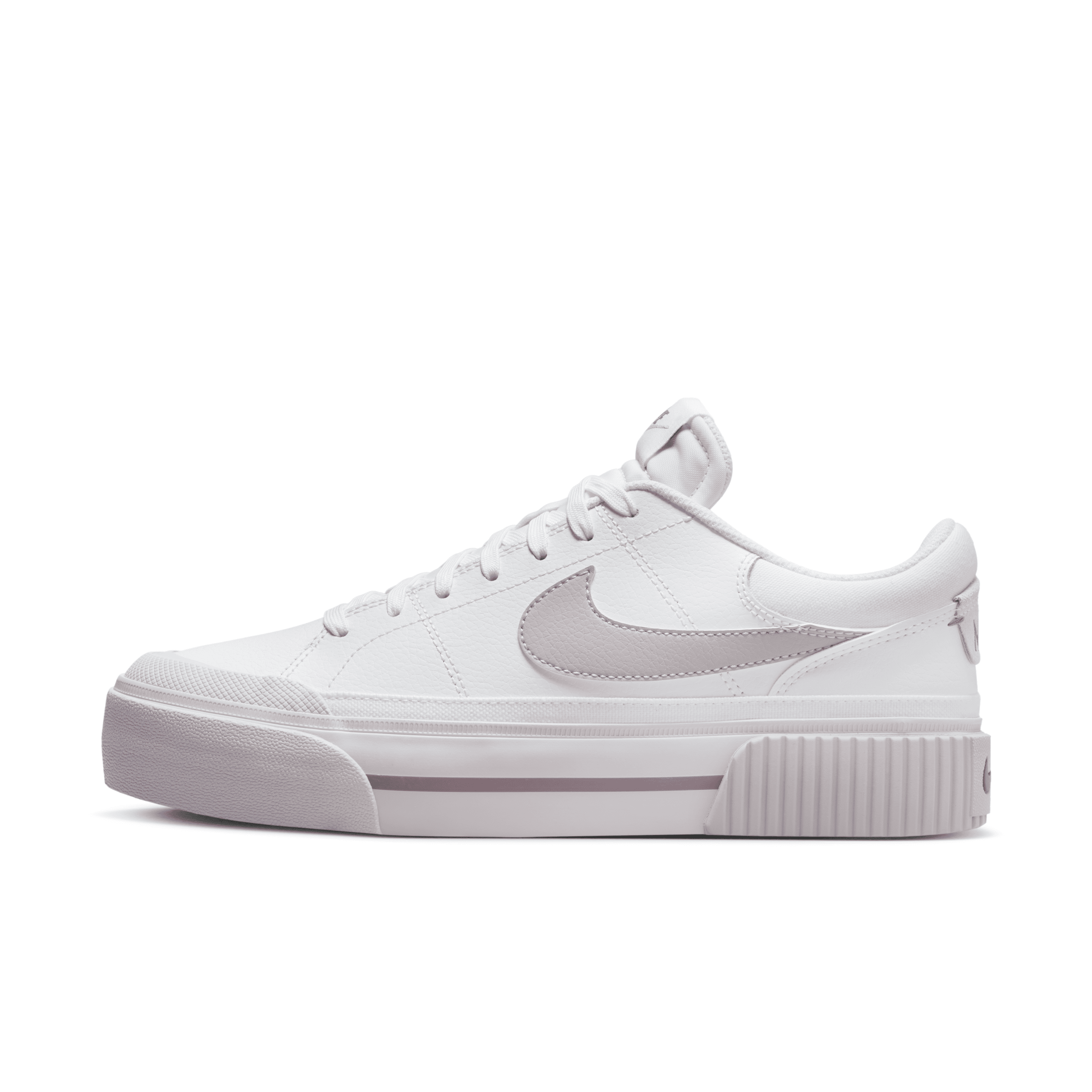 Nike Court Legacy Lift Platform Sneaker In White/platinum Violet/smokey Mauve 