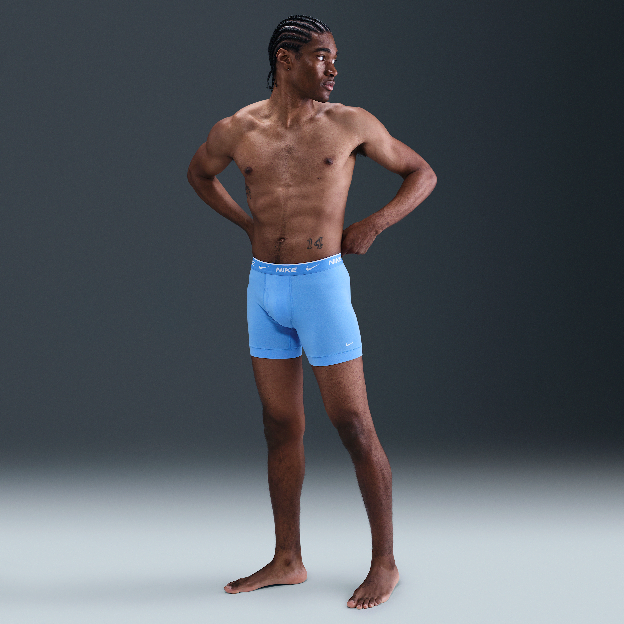 Nike Men's Dri-fit Essential Cotton Stretch Boxer Briefs (3-pack) In Blue