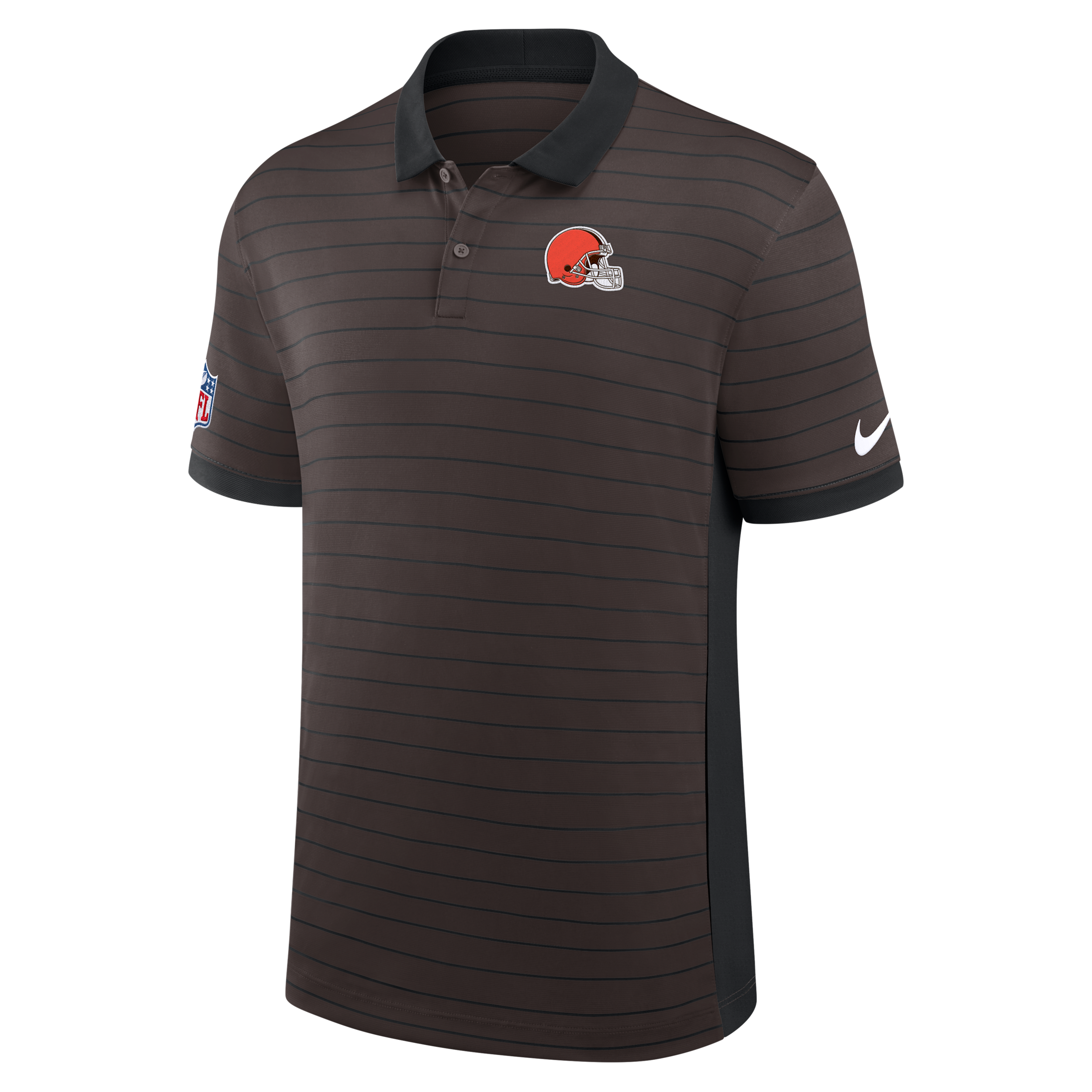 Cleveland Browns Sideline Victory Stripe Nike Men's Dri-FIT NFL Polo in Brown | 03BG0DGM9I-RPE