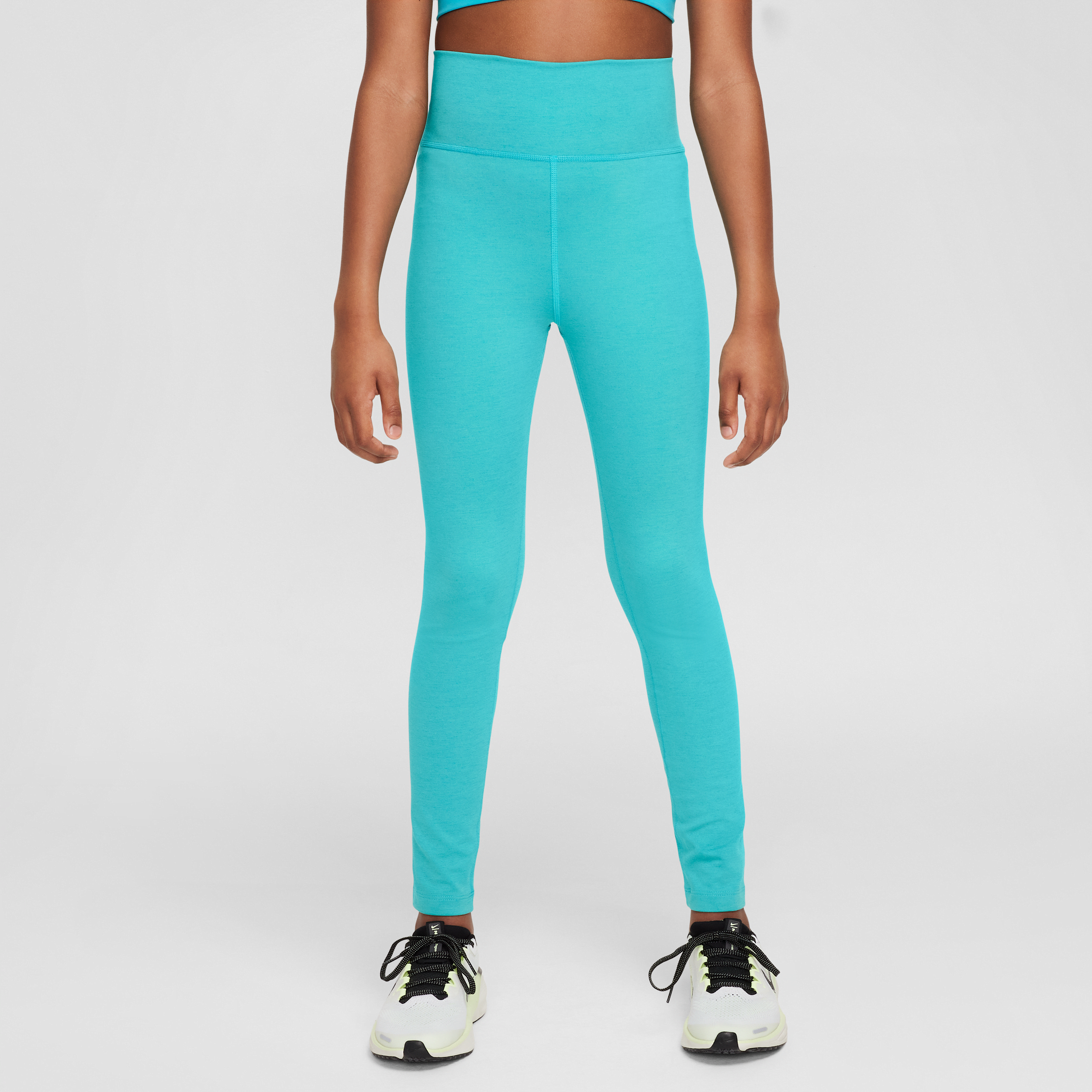 Nike One Big Kidsâ (girls') Dri-fit High-waisted Leggings In Green