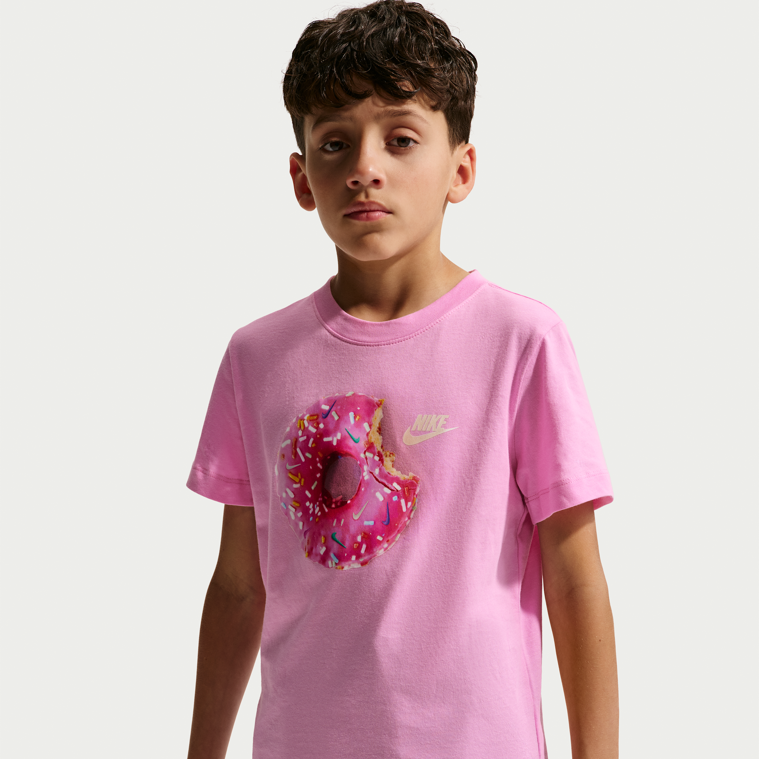 Nike Kids' Sportswear Donut Graphic Tee, Medium, Pink Rise