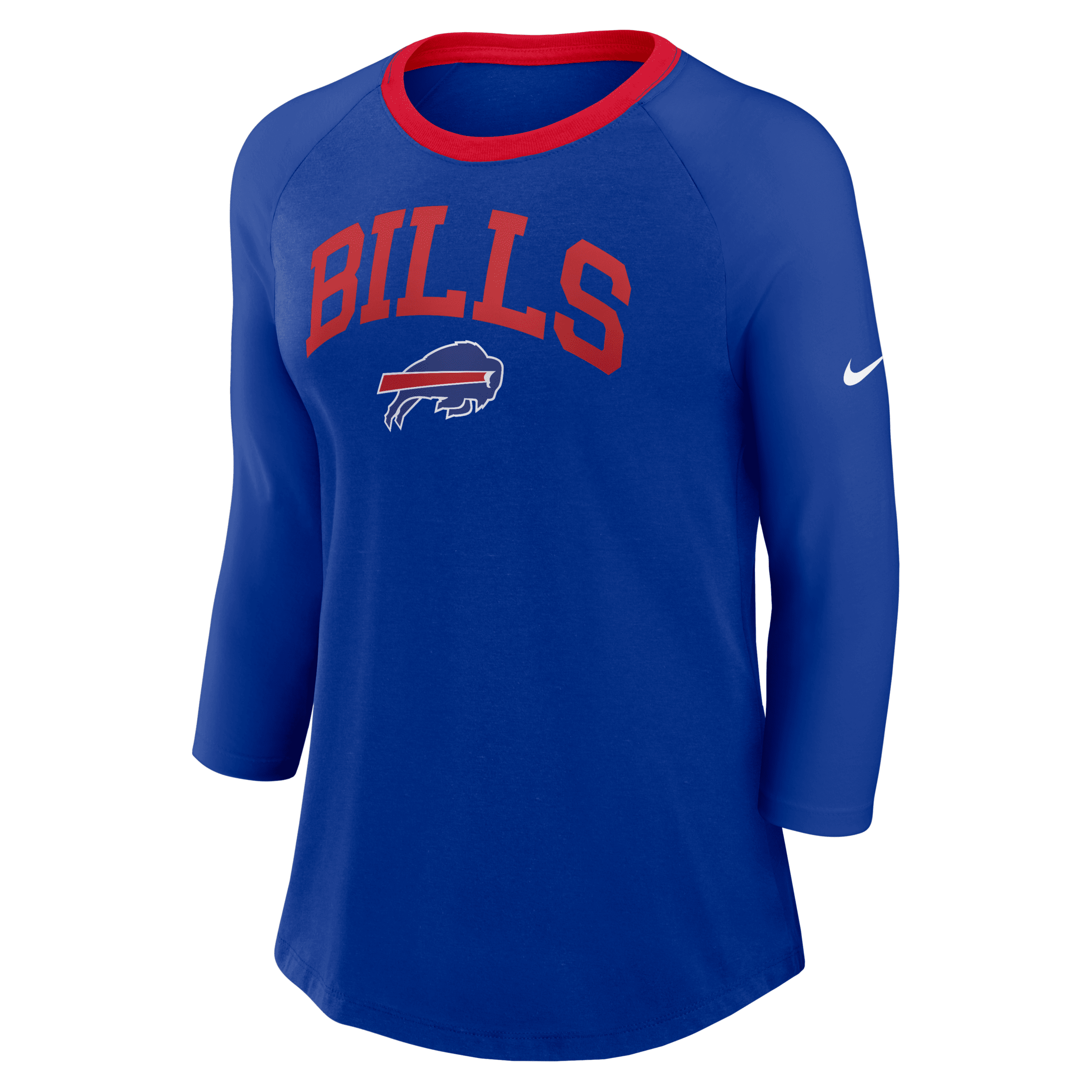 Nike Women's Royal Buffalo Bills Raglan 3/4 Sleeve T-shirt In Blue