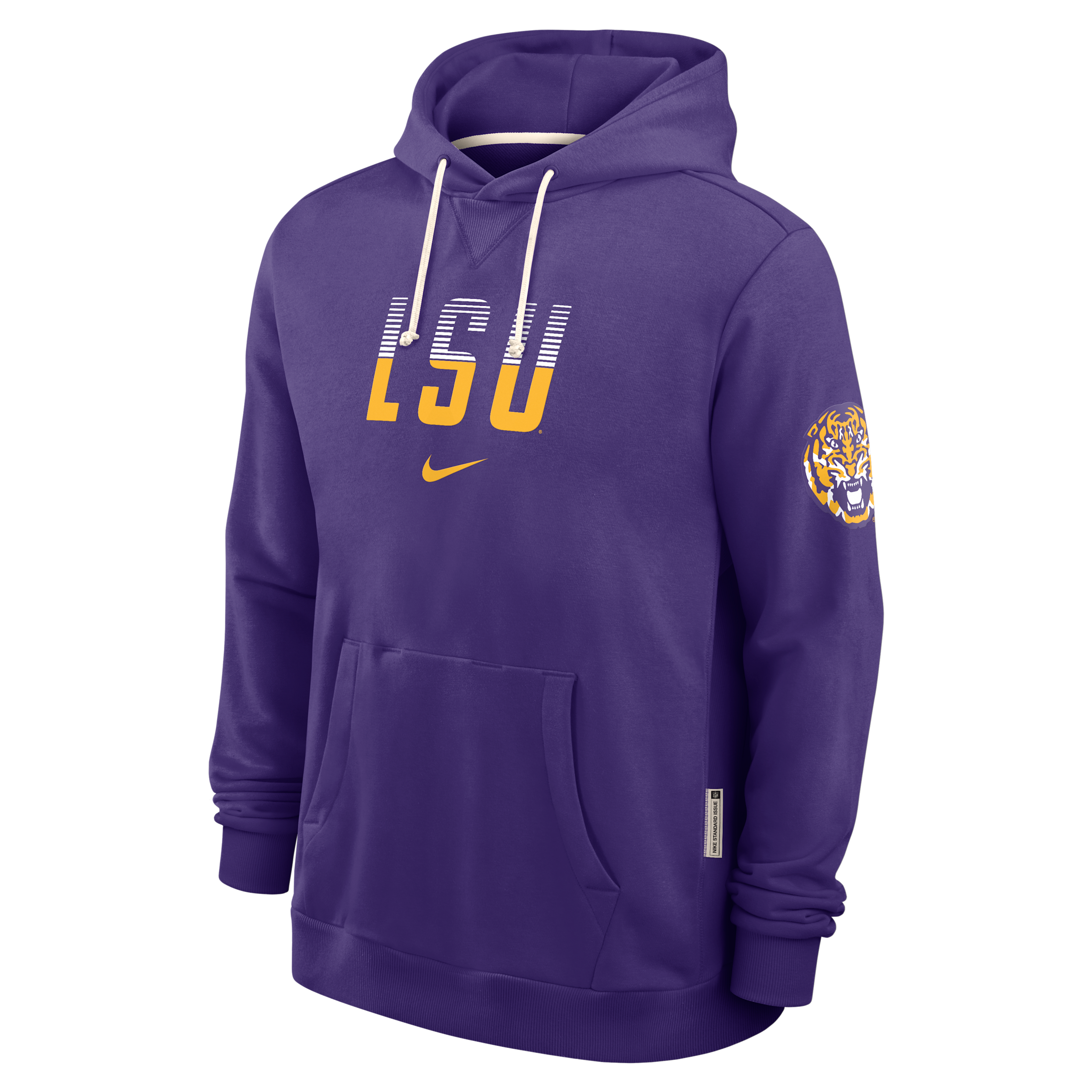 LSU Sideline Standard Issue Nike Men's Dri-FIT College Pullover Hoodie in Purple | 03AZ51LLSN-8DF