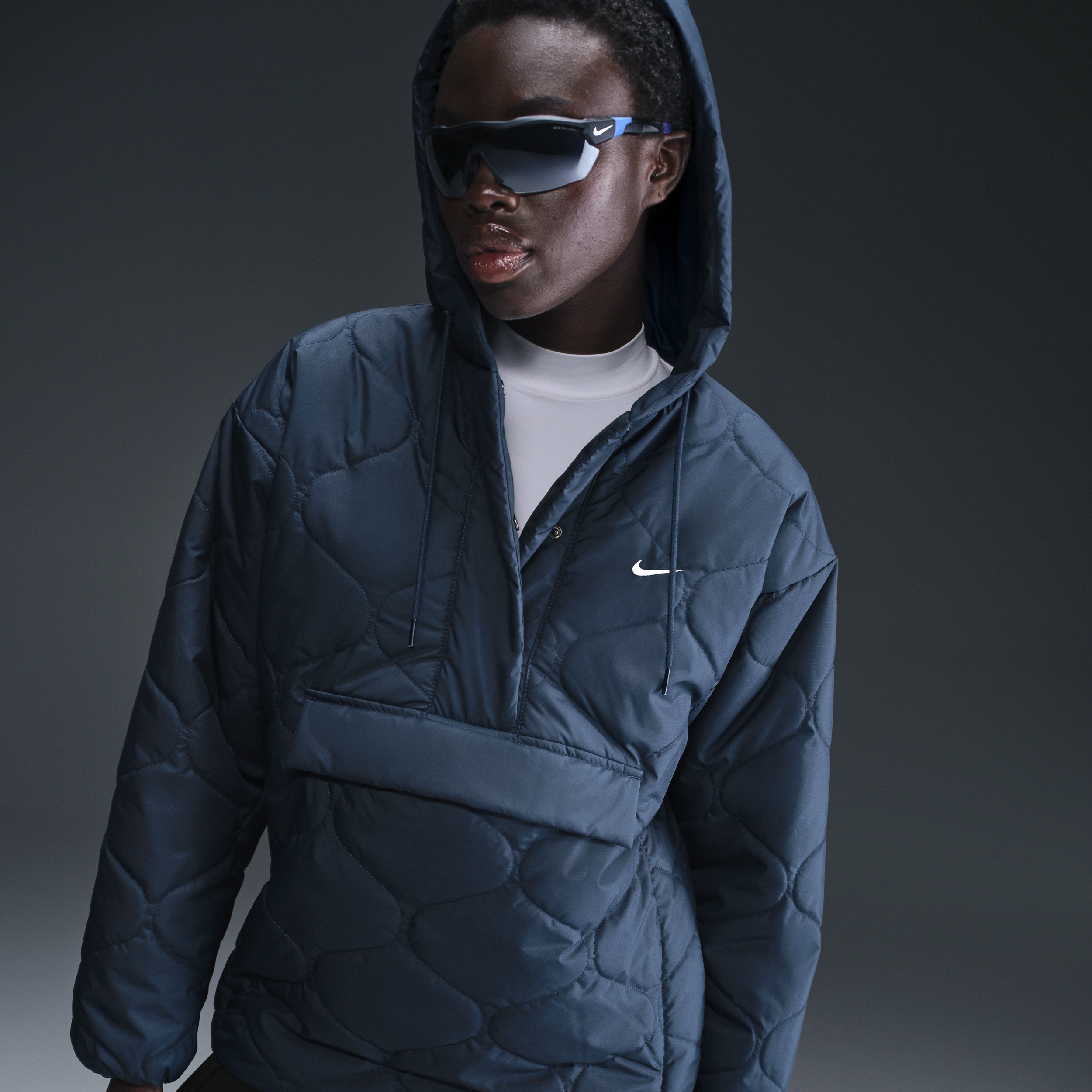 Nike Women's Sportswear Essential Quilted Anorak Jacket In Blue