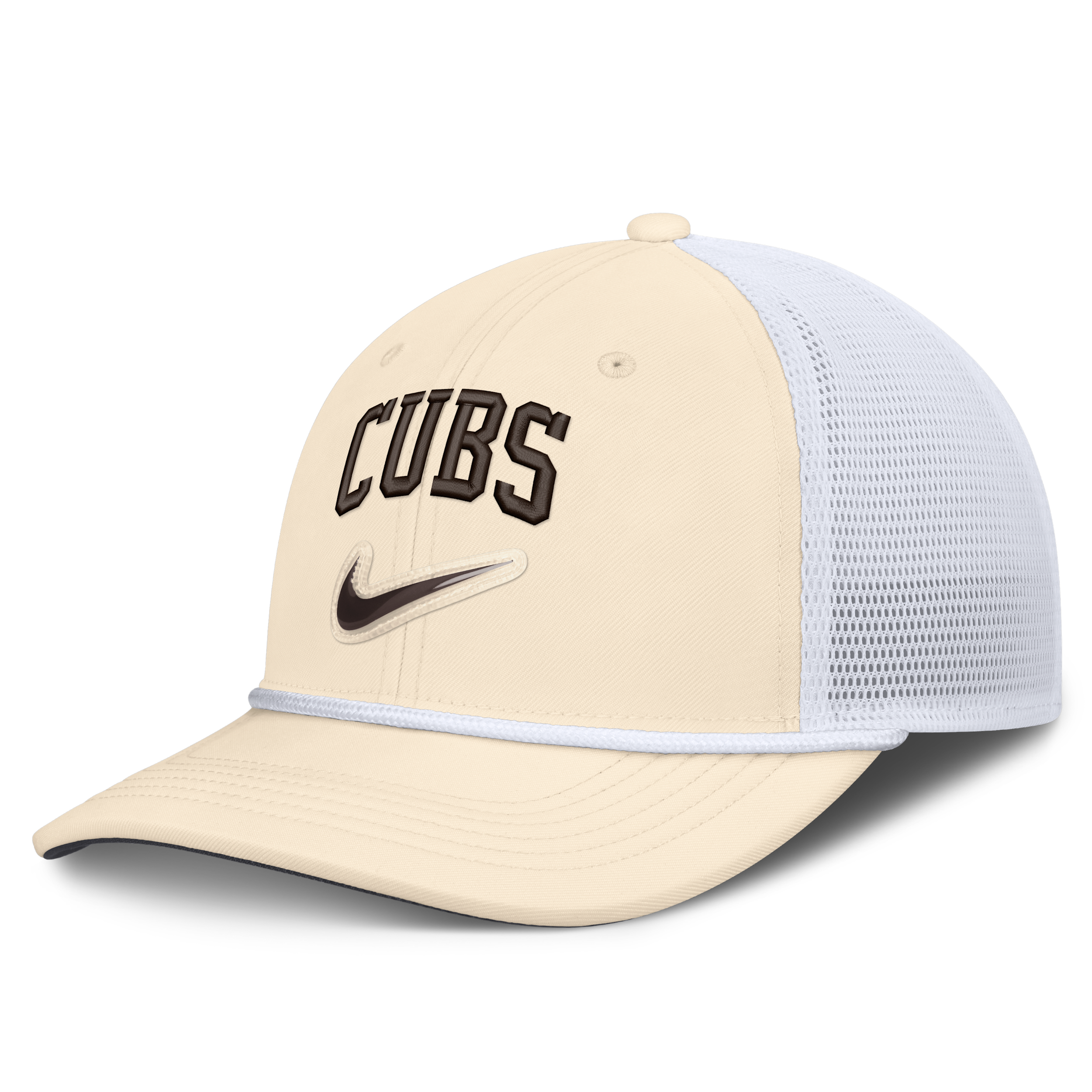 Men's Nike Natural/White Chicago Cubs Rise Dri-fit Trucker Adjustable Hat - Natural, White