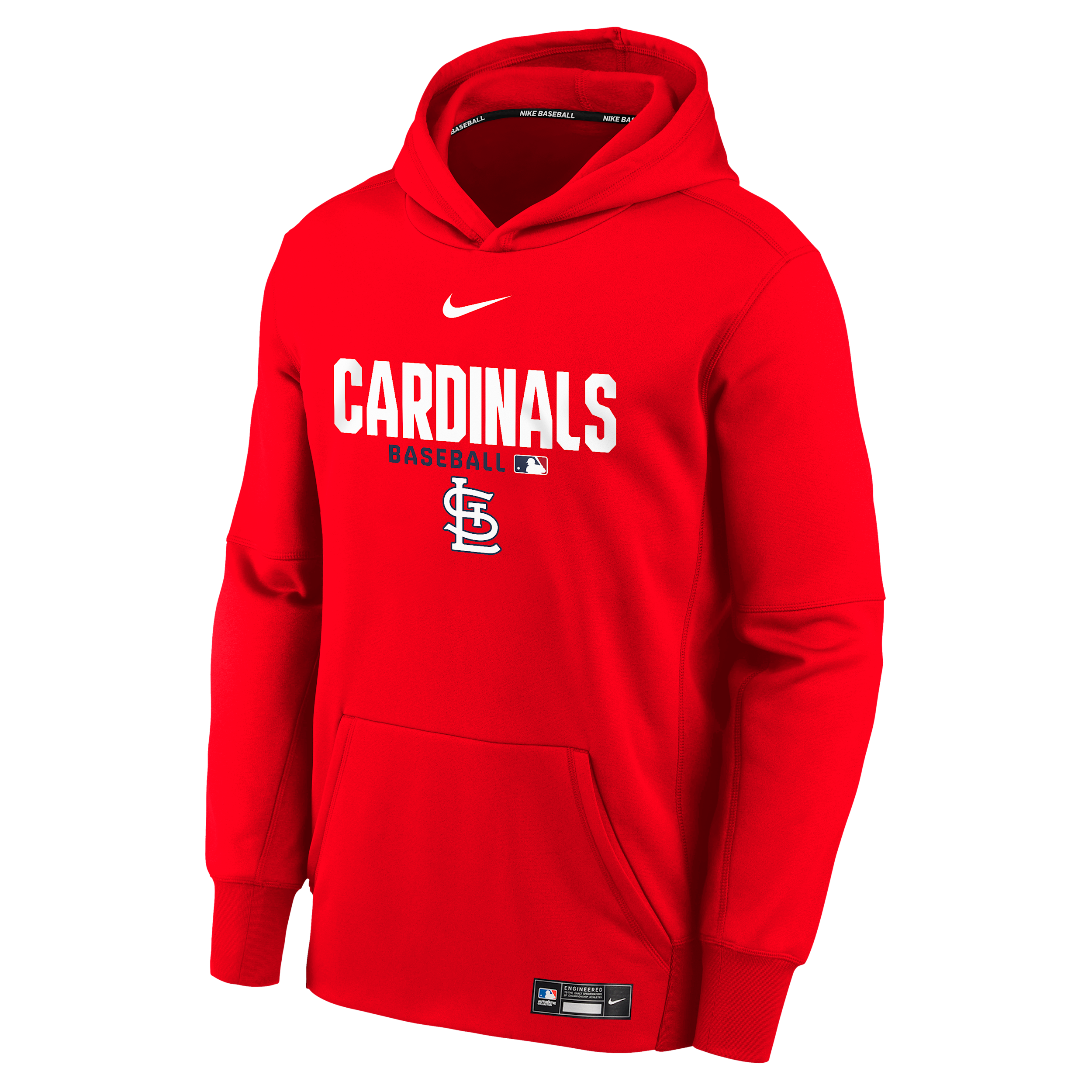 St. Louis Cardinals Authentic Collection Big Kids' Nike Therma-FIT MLB Pullover Hoodie in Red | Z3B7NMKKSTL-NGG