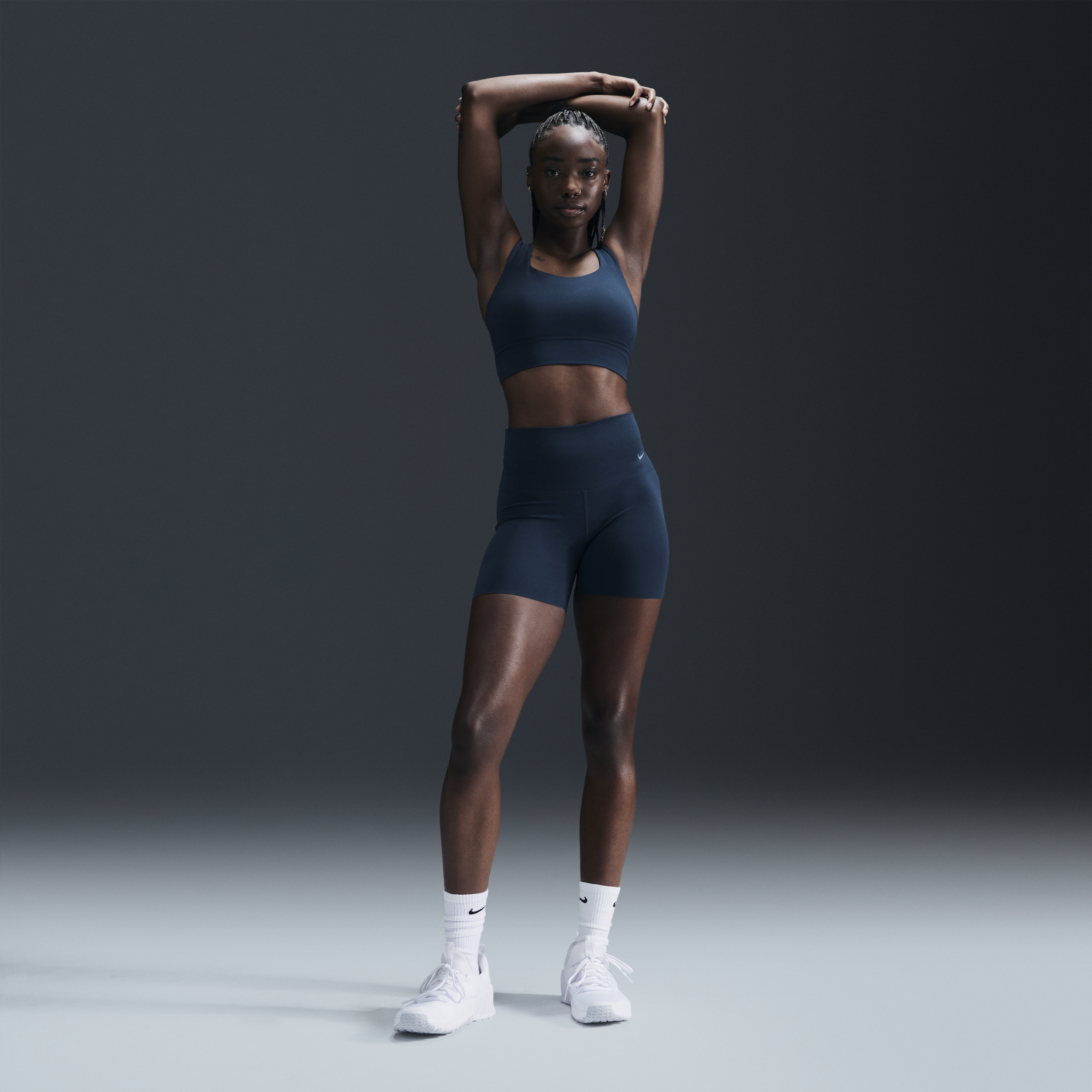 Nike Women's Zenvy Gentle-support High-waisted 5" Biker Shorts In Blue