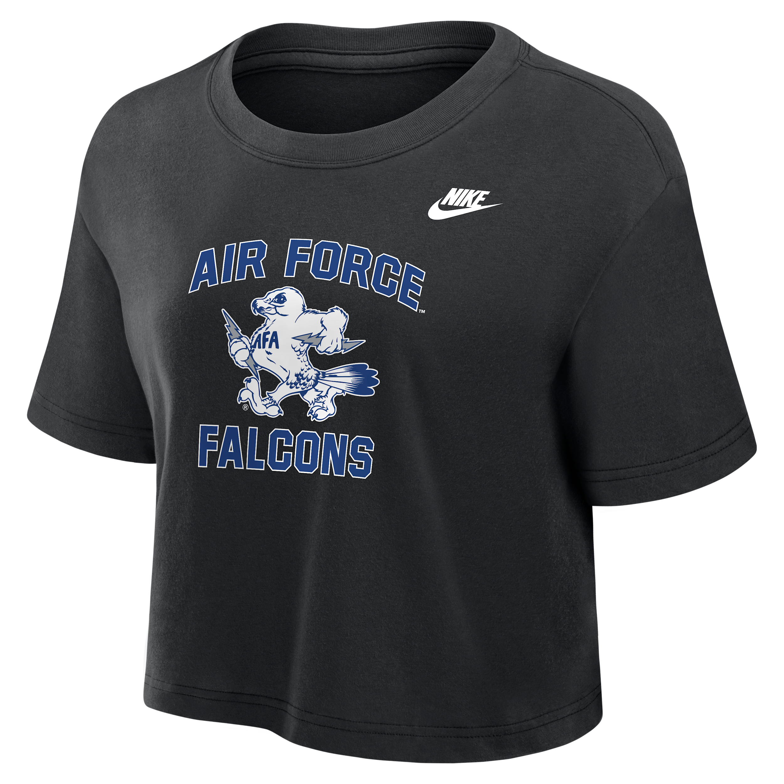 Air Force Falcons Nike Women's Dri-FIT Cropped T-Shirt in Black | W11840P404USAA-BLK