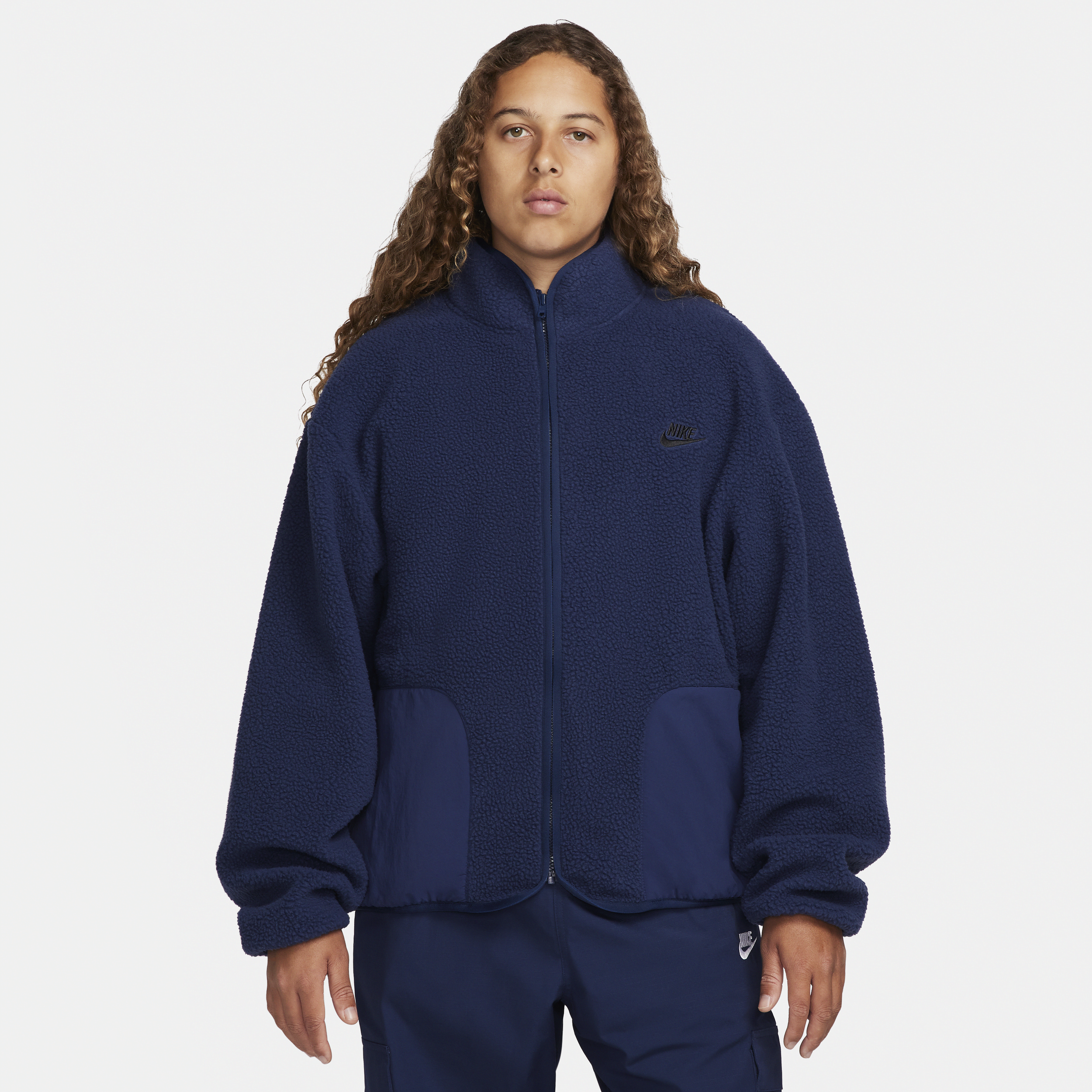 Shop Nike Men's Club Fleece Winterized Jacket In Blue