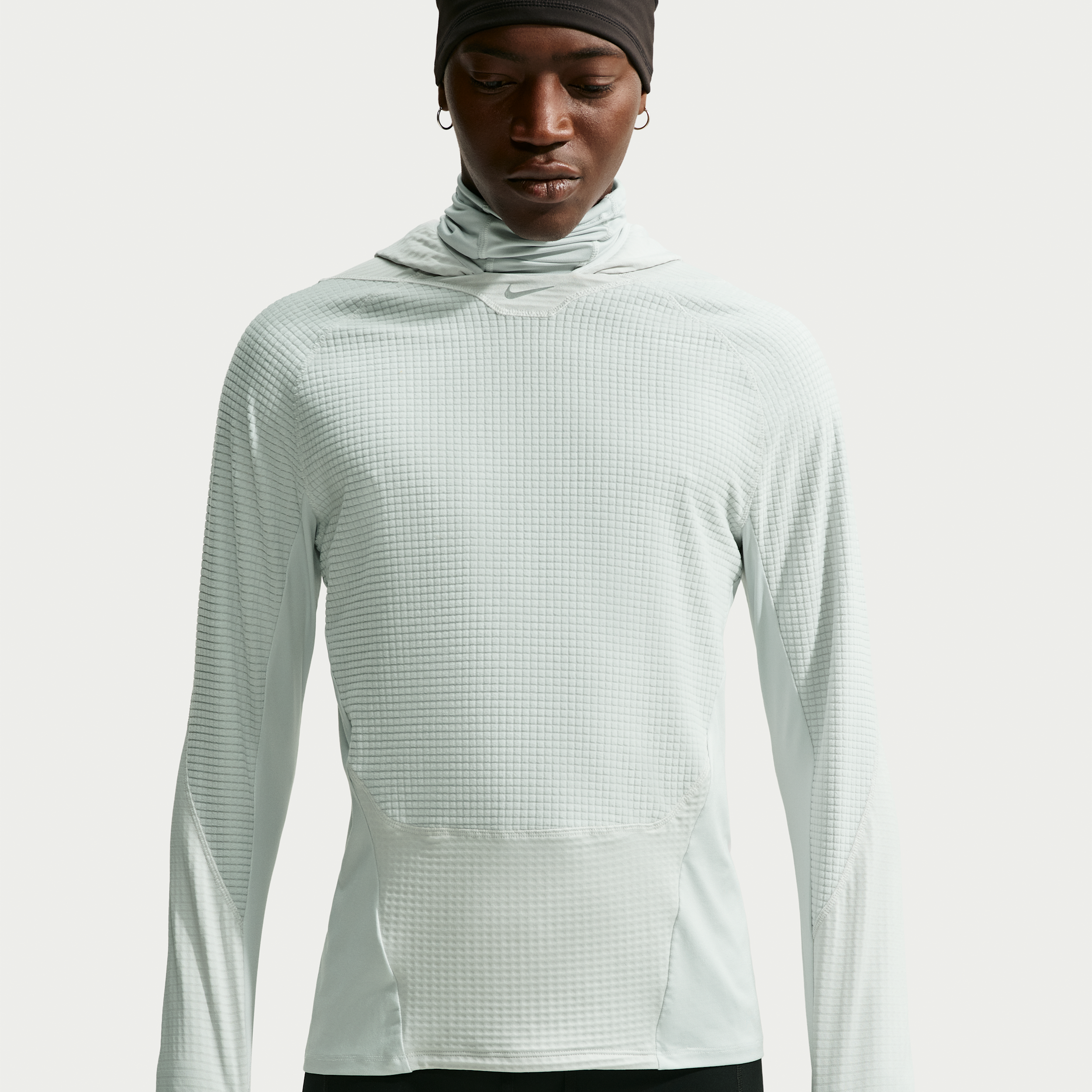 Nike Men's Stride Therma-FIT Winterized Running Mid Layer in Grey | IO1244-025