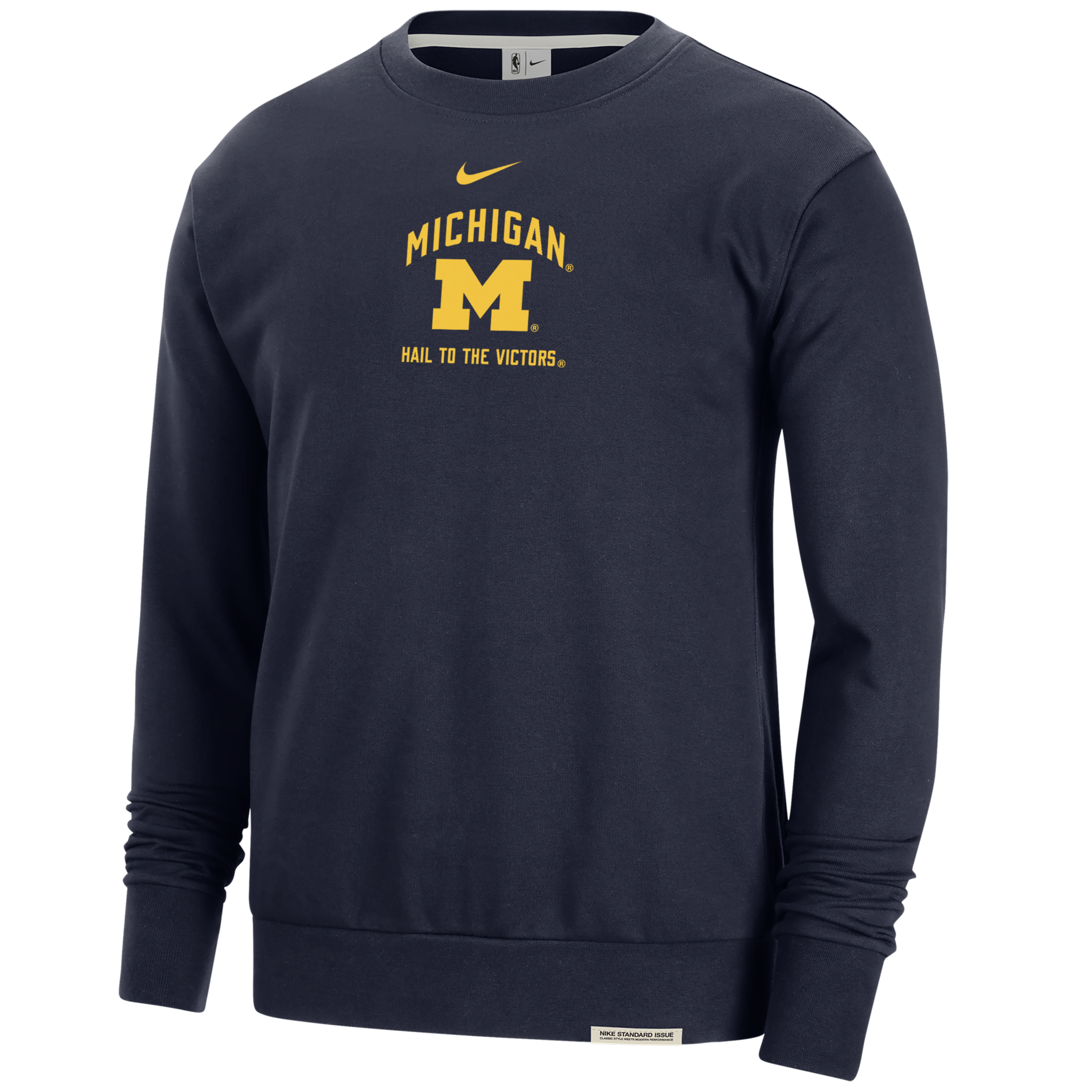 Nike Michigan Standard Issue  Men's College Fleece Crew-neck Sweatshirt In Blue