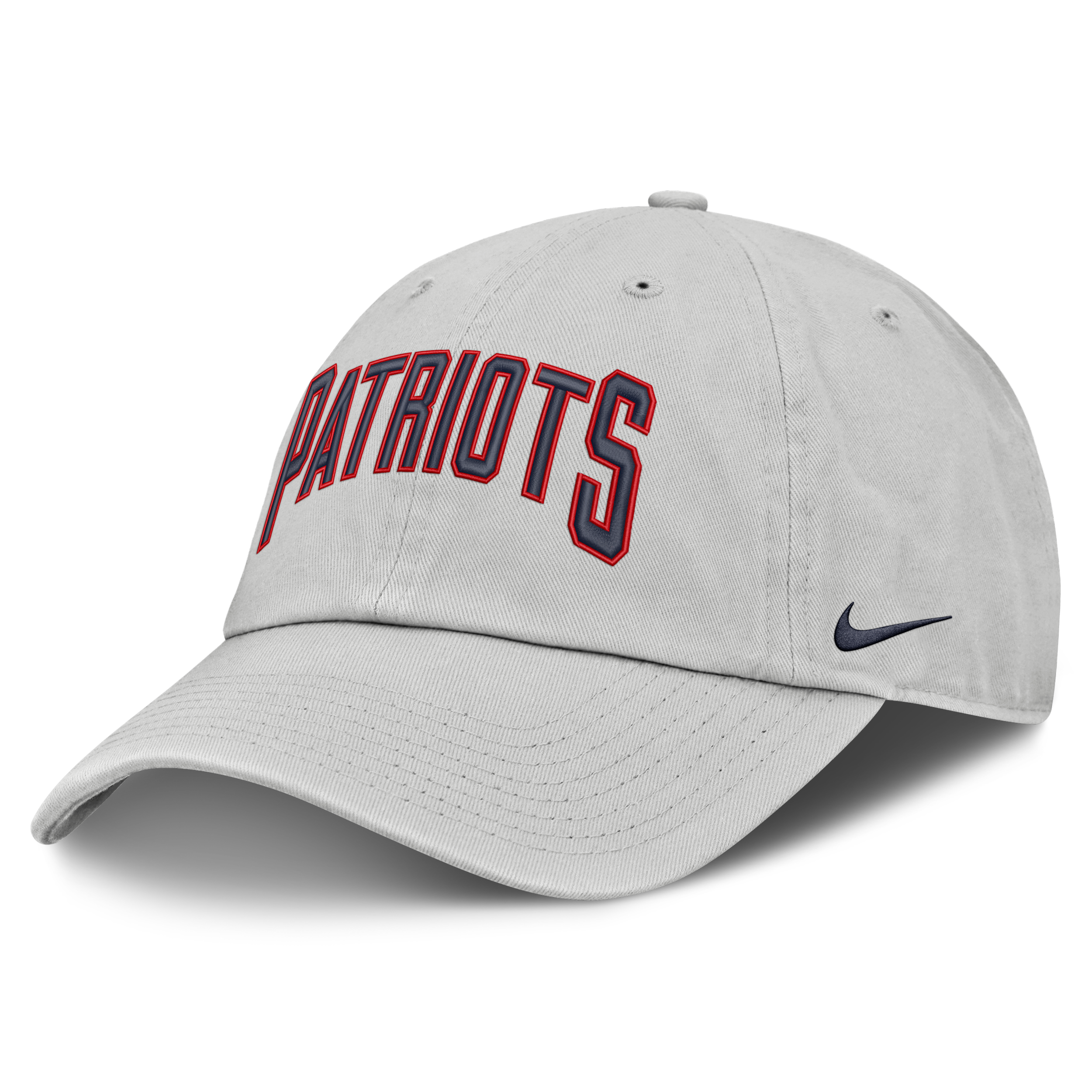 New England Patriots Primetime Club Arched Nike Men's NFL Adjustable Hat in Grey | NF020BB8K-BYX