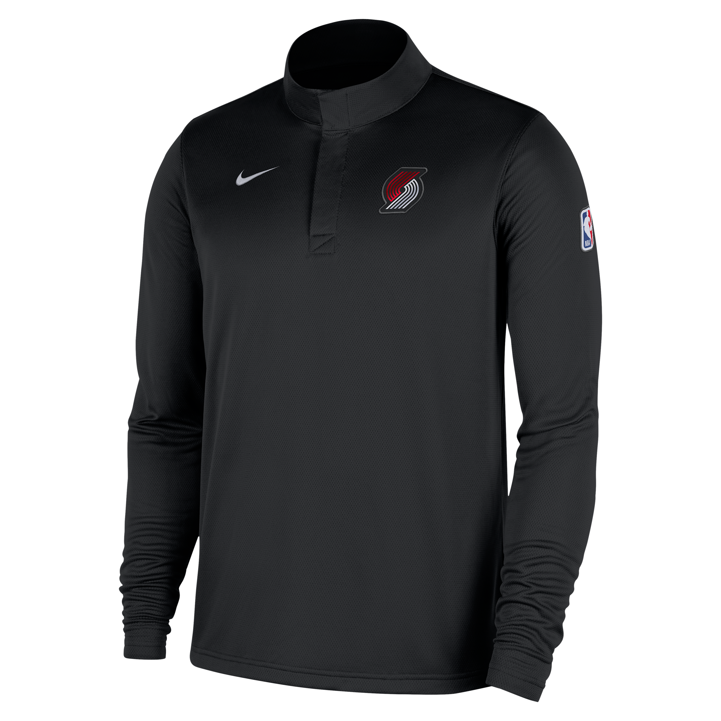 Portland Trail Blazers Nike Men's Dri-FIT NBA 1/4-Zip Long-Sleeve Top in Black | HM7567-010