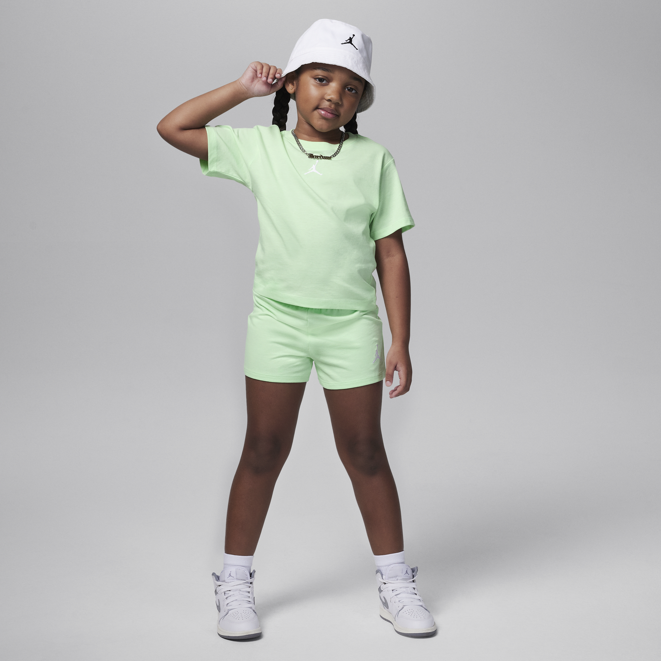 Shop Jordan Essentials Little Kids' Shorts Set In Green