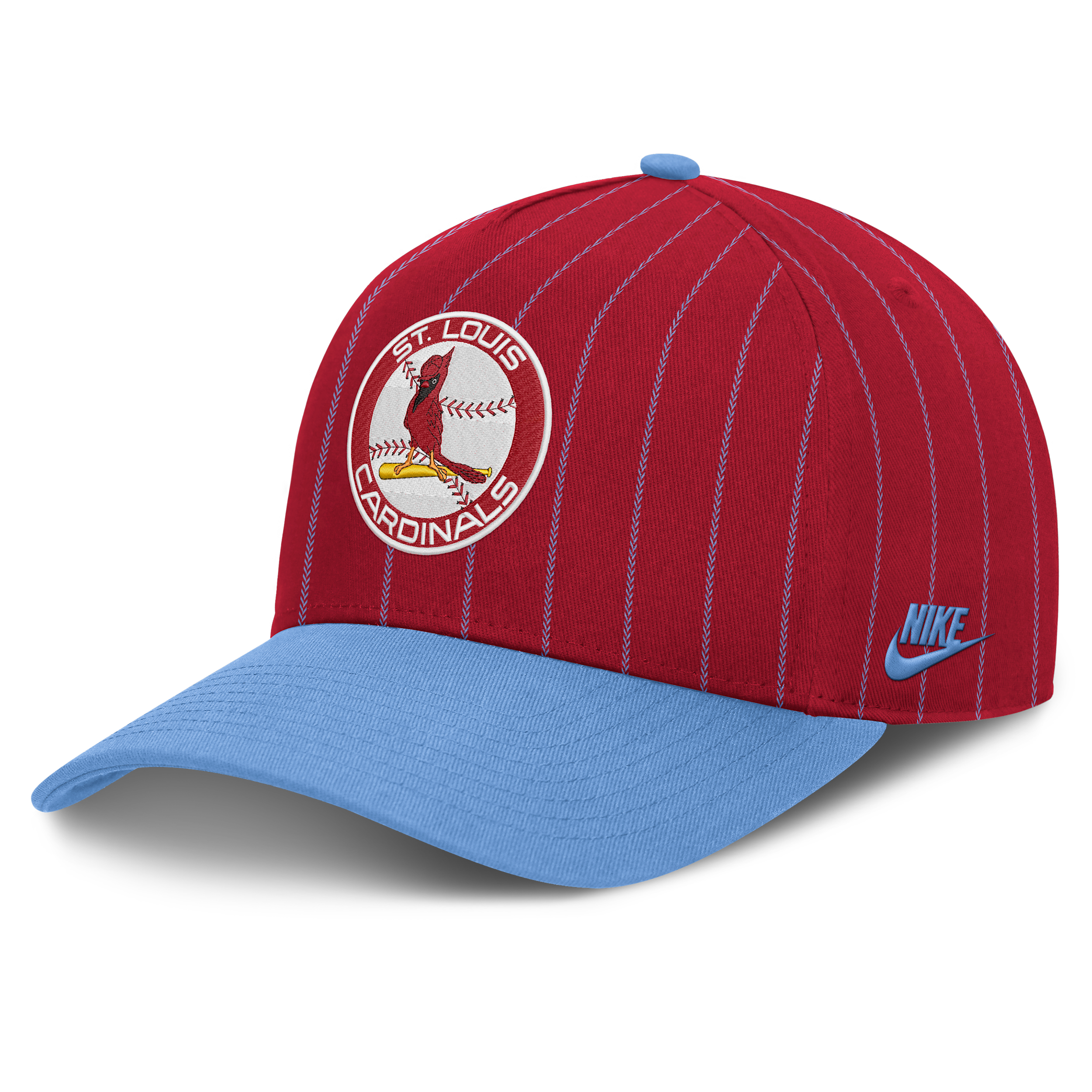 Nike Men's Red/Light Blue St. Louis Cardinals Cooperstown Rise A-Frame Adjustable Hat - Red, Light Blue